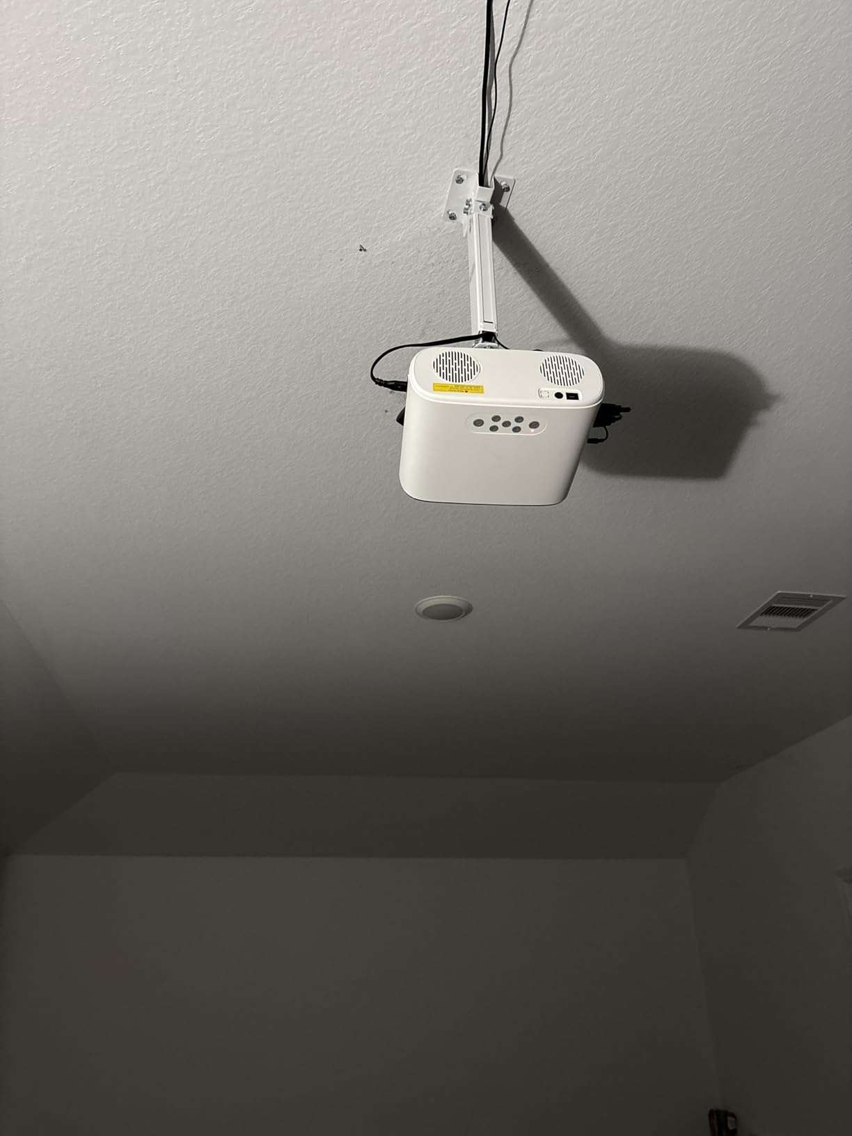 WALI Projector Ceiling Mount Tray, Height Adjustable Wall Mount Holder for Projectors, Hidden Cable Management, Fits Projectors up to 22lbs, 13.7