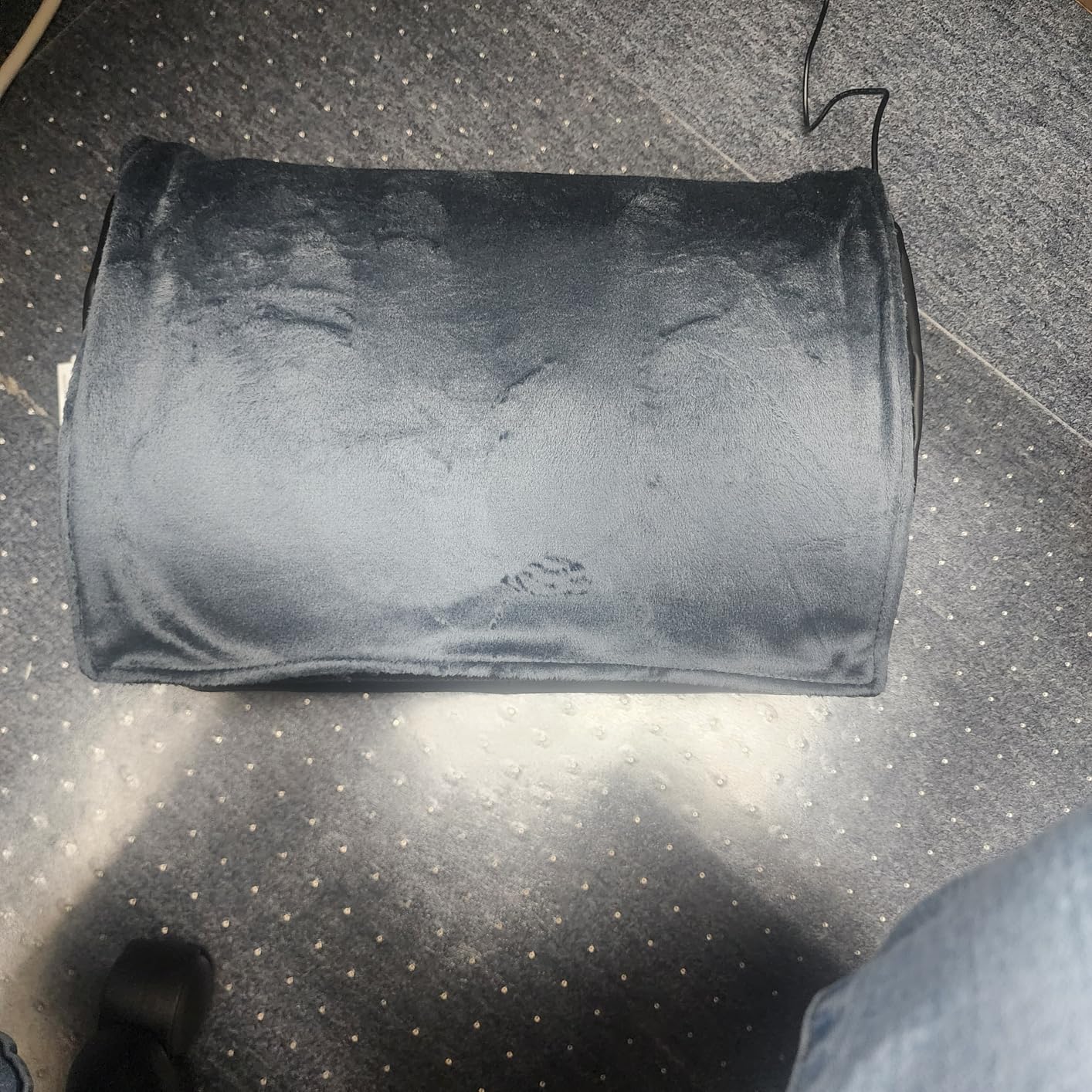 Heated Foot Rest Under Desk at Work, Ergonomic Desk Footrest with Vibrating Massage and Adjustable Height, Foot Warmer with Pocket customer photo 1