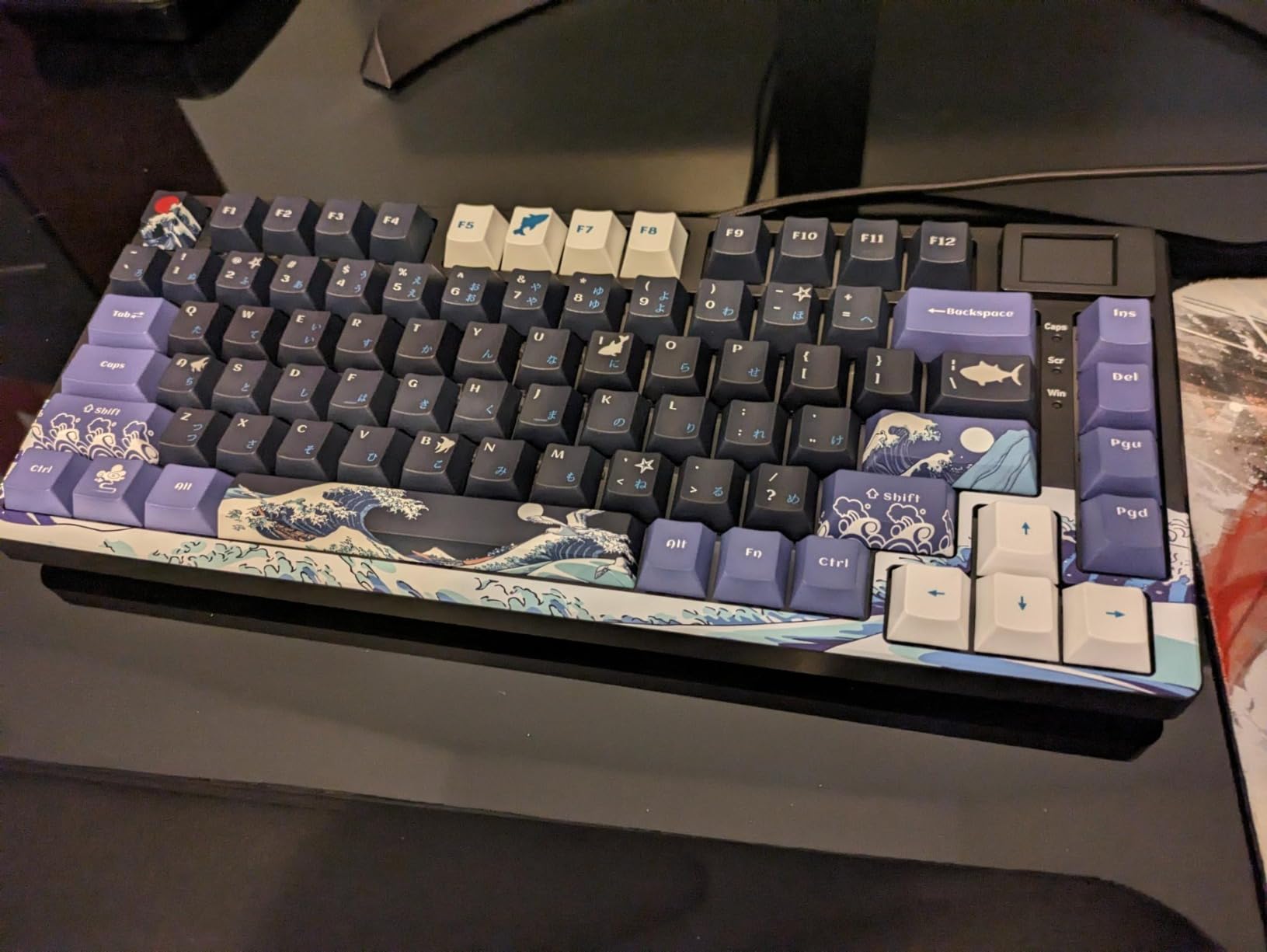 Womier SK80 75% Keyboard with Color Multimedia Display Mechanical Gaming Keyboard, Wired Hot Swappable Gasket Mount RGB Custom Key Board, Pre-lubed Stabilizer for Mac/Win, White Kanagawa customer photo 2
