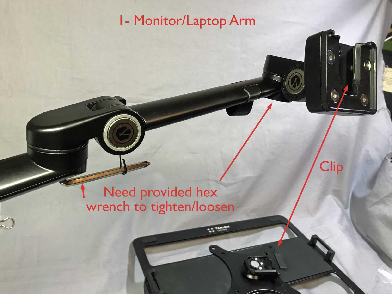 TARION Camera Arm Desk Mount: Heavy Duty DSLR Desktop Mount Camera Stand with Tablet Holder Double C Clamp 1/4 3/8 Screw Adapter Articulating Arm for Selfie Streaming Videography customer photo 2