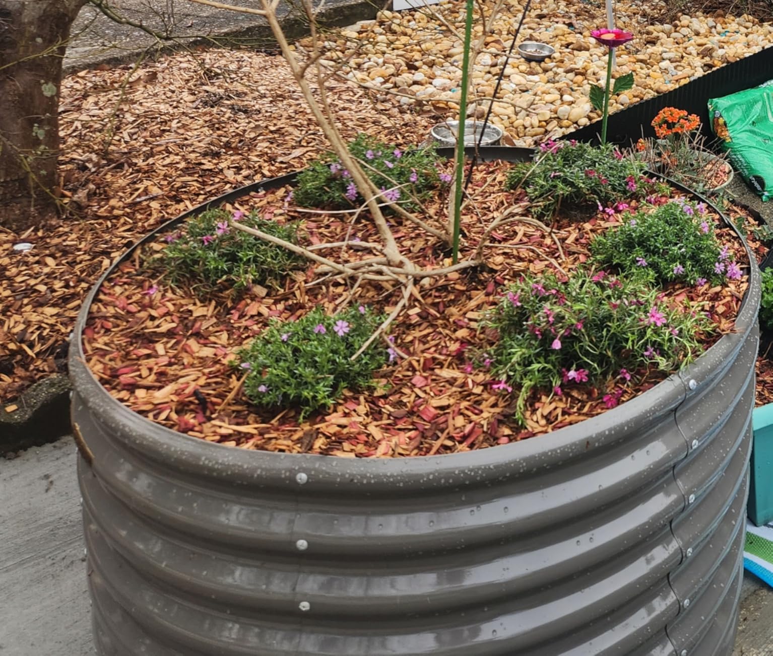 A ANLEOLIFE 8x4x2ft Galvanized Raised Garden Bed Kit, Oval Metal Deep Root Planters for Outdoor Plants Vegetables Flowers Herb, Large Bottomless, 478 Gallon Capacity- Quartz Grey customer photo 1