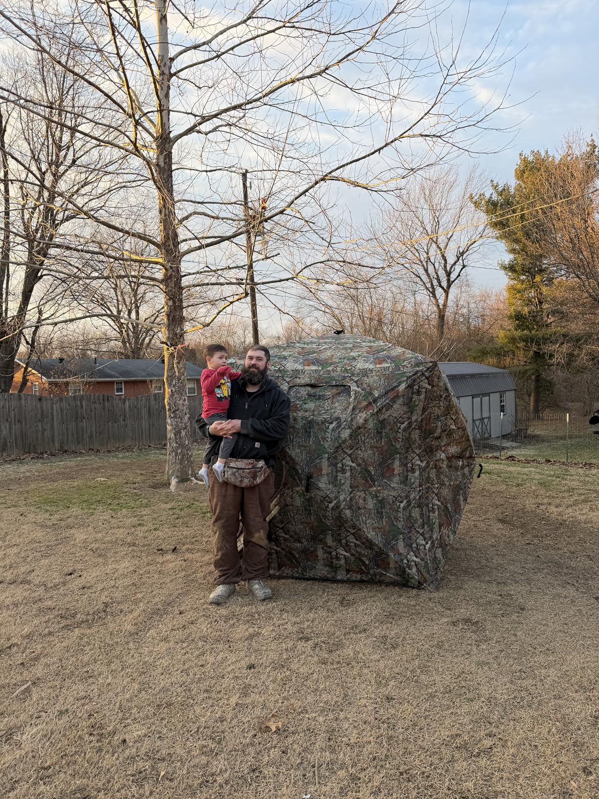 Hunting Blind with Floor Mat, 360 Degree See Through Ground Blind with Carrying Bag, 2/3/4 Person Pop Up Camouflage Tent Portable Concealed Shelter customer photo 1