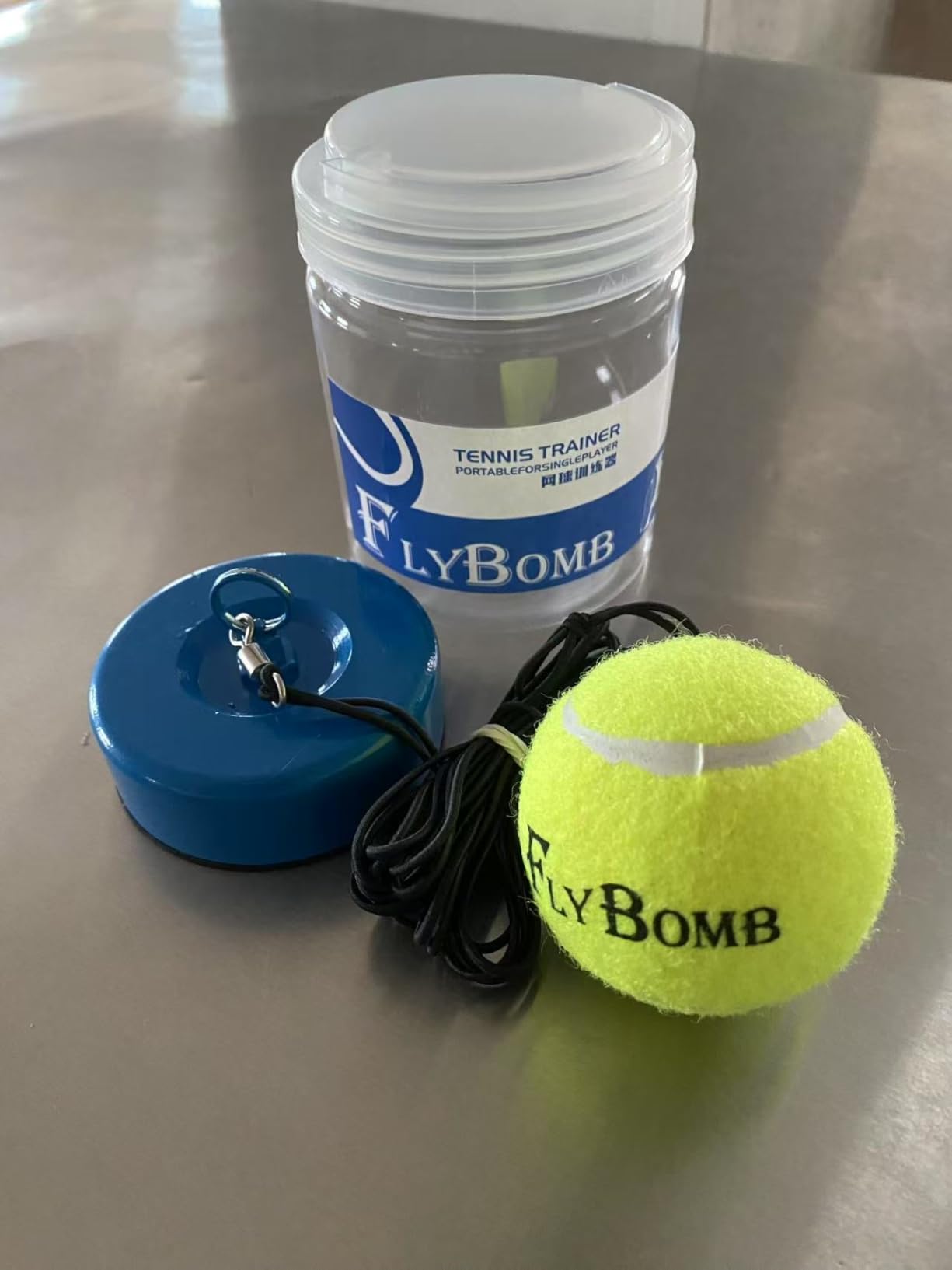 Tennis Trainer Rebound Ball - 14.1 Ft Retractable String & Heavy Iron Base - Portable & Easy to Use - Tennis Practice for Adults & Kids - Tennis Serve Trainer - Solo Tennis Training Equipment customer photo 1