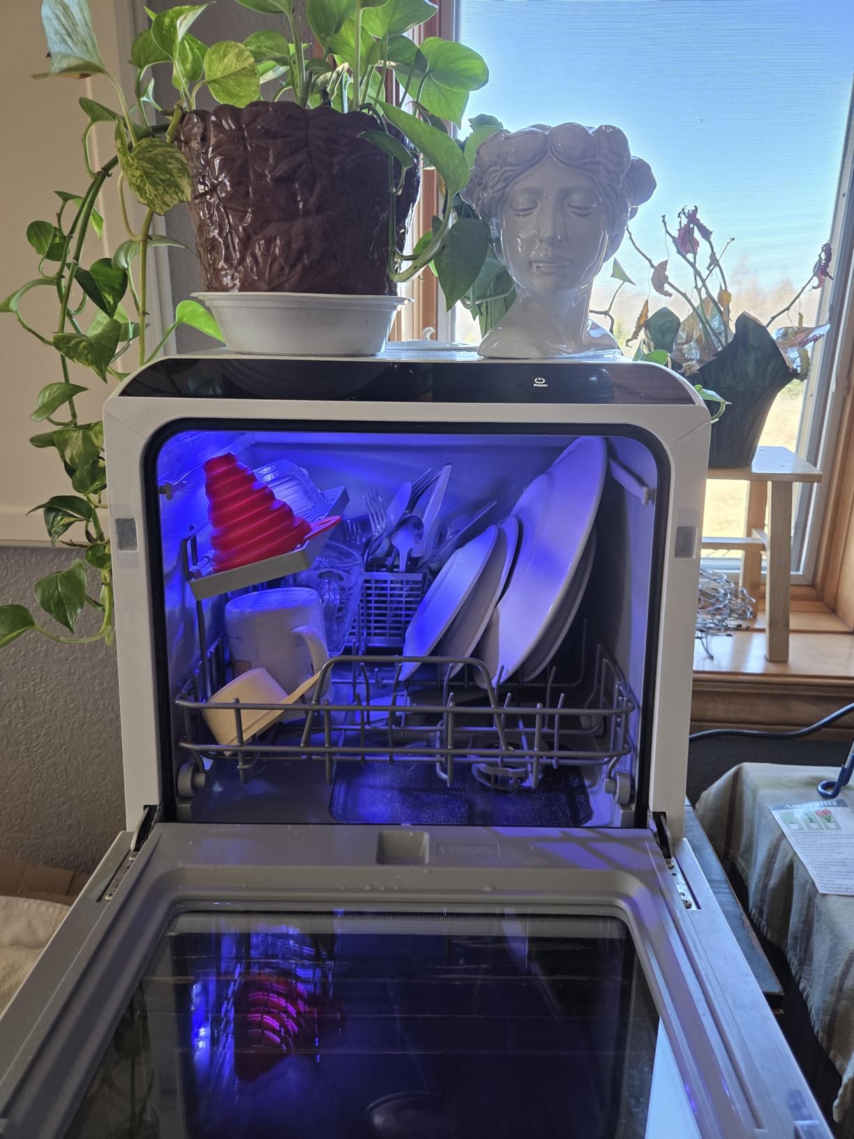 EUHOMY Countertop Dishwasher Portable with 6 Programs, 5L Built-in Water Tank for Apartments & RV, 167F High-Temp, No Hookup Needed customer photo 2