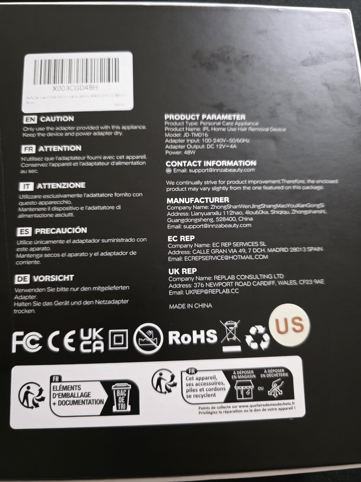 IPL Home Use Hair Removal Device customer photo 2