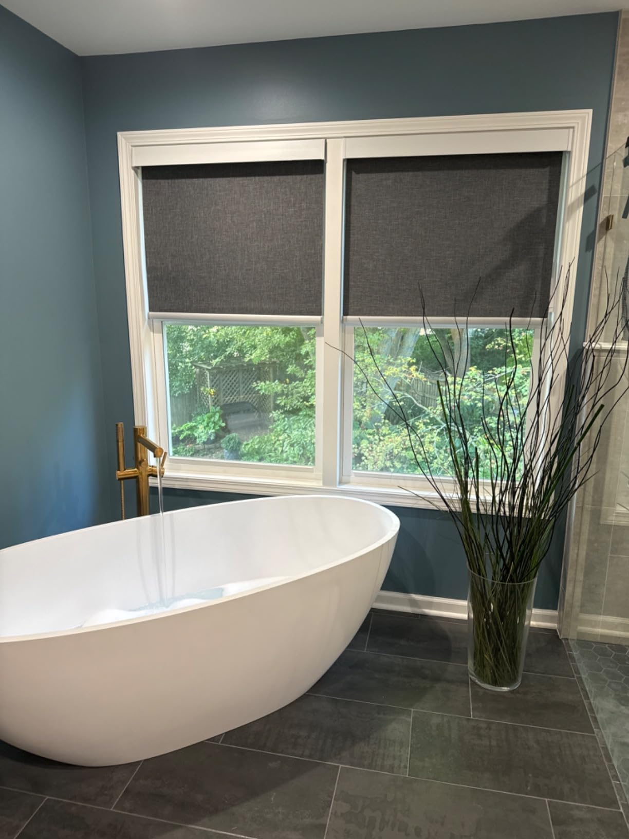 Bringnox Motorized Blinds with Remote, 100% Blackout Smart Roller Blinds Compatible with Apple Homekit Google Home and Alexa Via HUB, and Customized (Linen Stone-01) customer photo 2