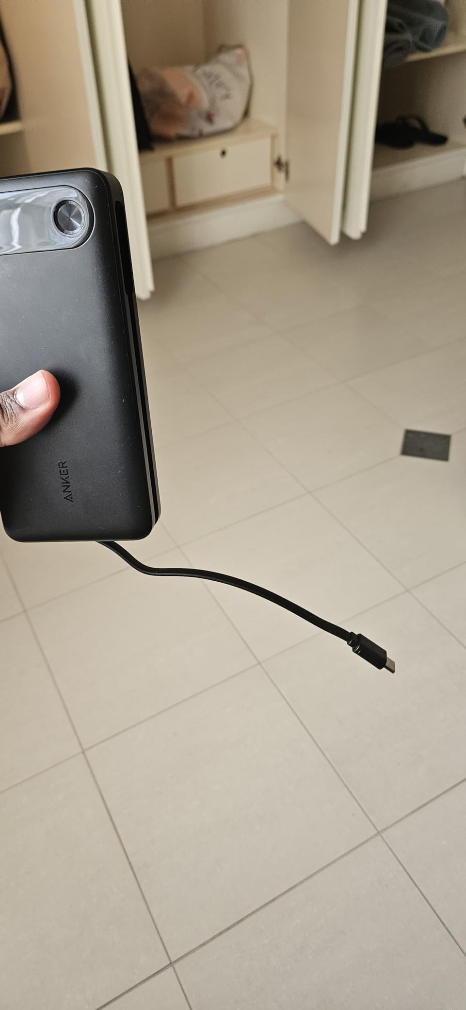 Anker Power Bank, 20,000mAh Travel Essential Portable Charger with Built-in USB-C Cable, 3-Port 87W Max Fast Charging Battery Pack customer photo 1