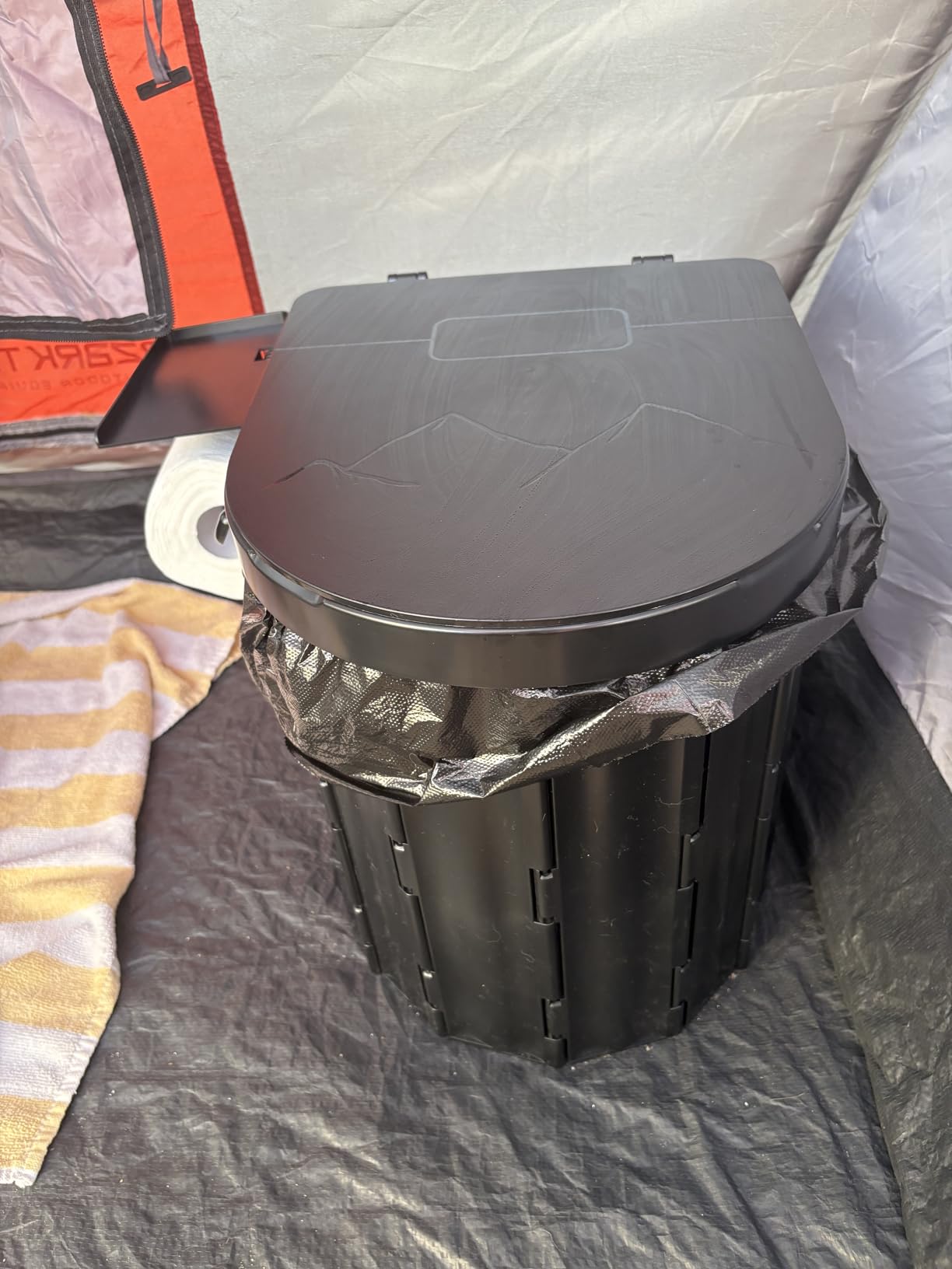 Sckee Camping Toilet, Portable Toilet for Adults, Portable Travel Folding Toilet with Lid and Paper Holder, Compact Potty for Car, Camp Toilet Portable Toilet for Camping, Hiking, Truck, RV, Beach customer photo 2