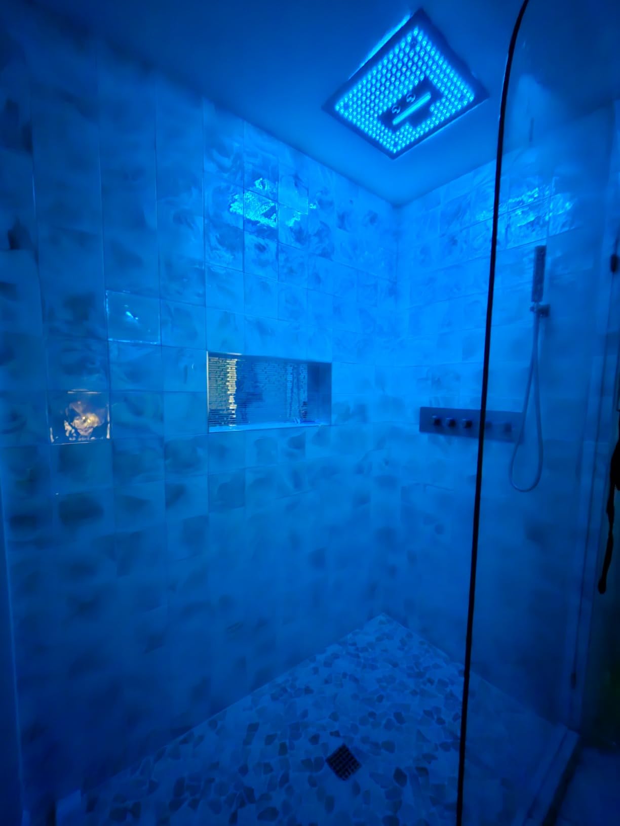 CASAINC 27x16 Inch Thermostatic Shower System Luxury 6 Functions Full Body Shower System with Sliding Rod 2 in 1 Handheld, LED & Music (Brushed Nickel) customer photo 1