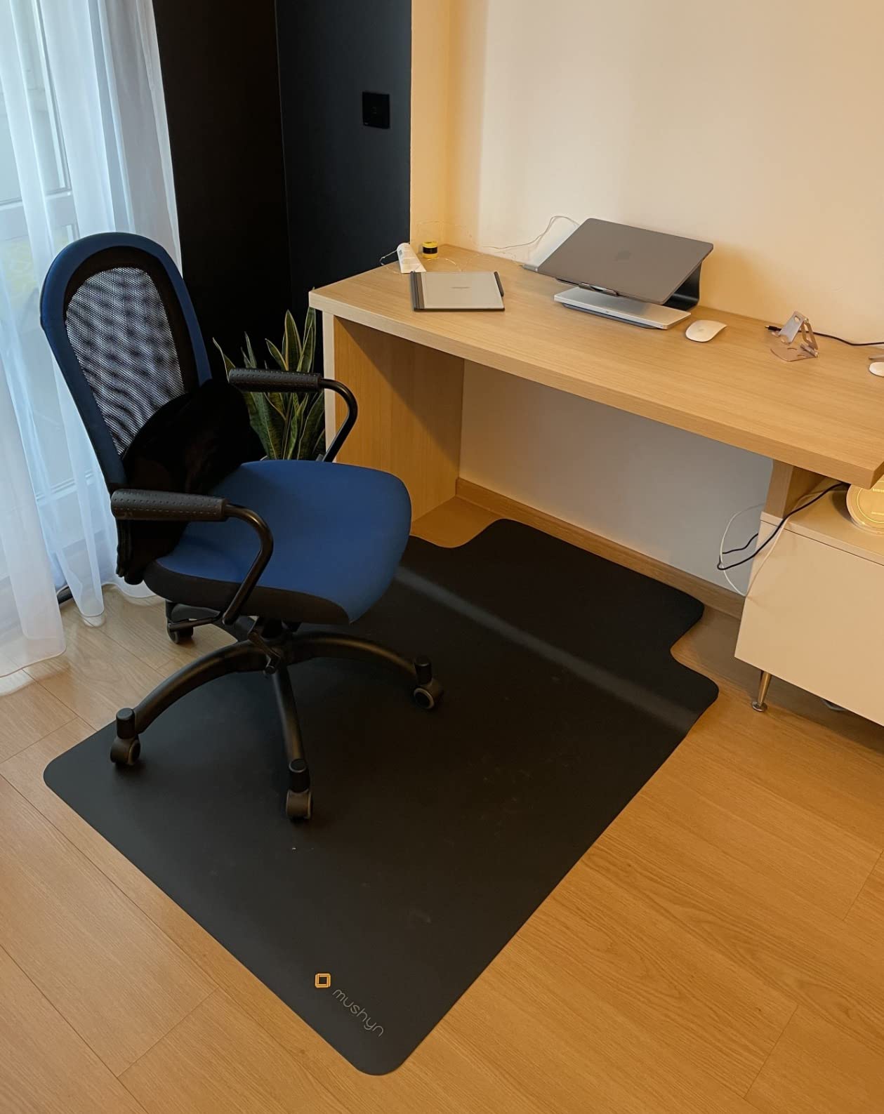 Office Chair Mat with Anti-Fatigue Cushioned Footrest - 2-in-1 Standing Desk Mat for Hardwood Floors - Dual-Zone Design for Standing Comfort and Smooth Chair Rolling (54 x 36) customer photo 2