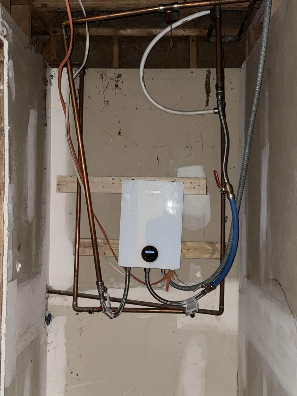 Tankless Hot Water Heater Electric, ECOTOUCH 8kW 240V Instant Water Heater Under Sink Point of Use Water Heaters on Demand with Self Modulating Technology ETL Certificated ECO80S White customer photo 1
