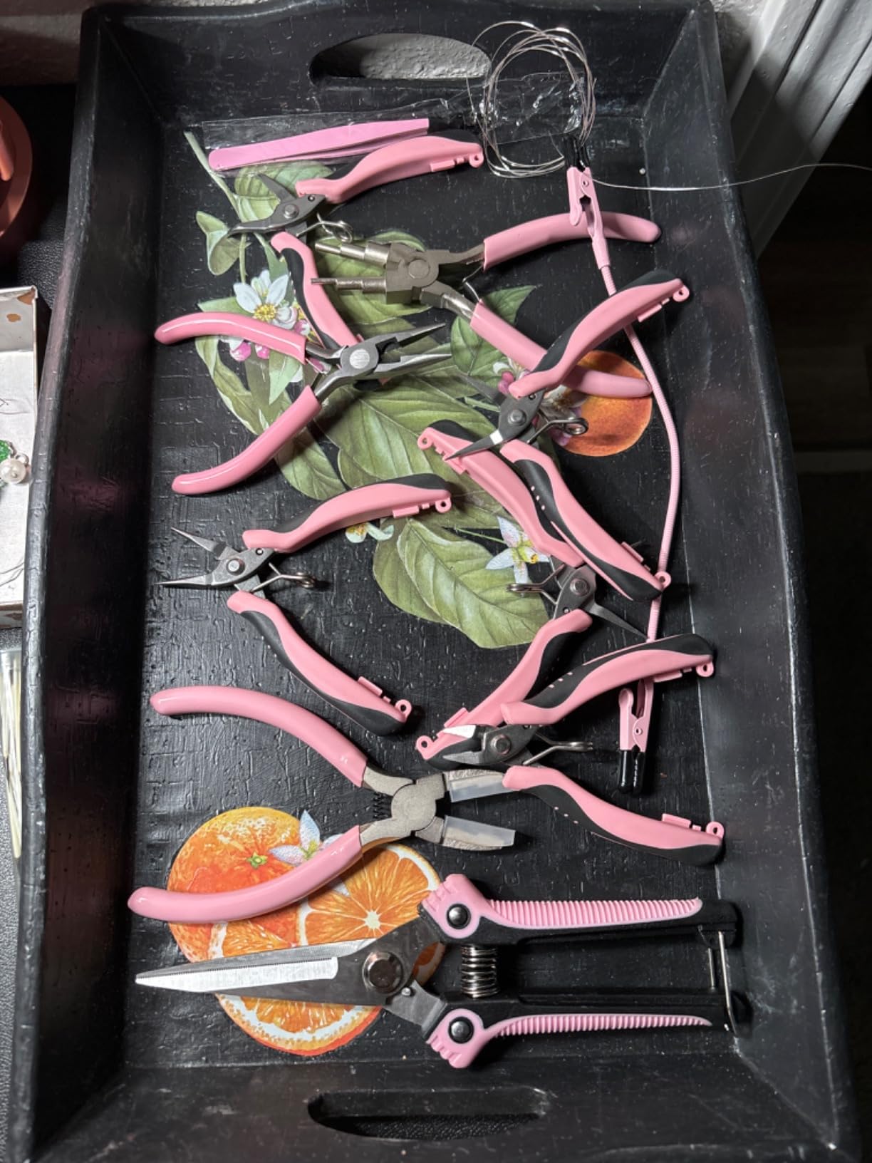 Toolour Jewelry Pliers Set Jeweler Making Tools with 6 Rolls Beading Wire Kit for Jewelry Supplies DIY Hobby Repair Crimping Wrapping,Pink Professional Craft Pliers for Adults Beginner customer photo 1