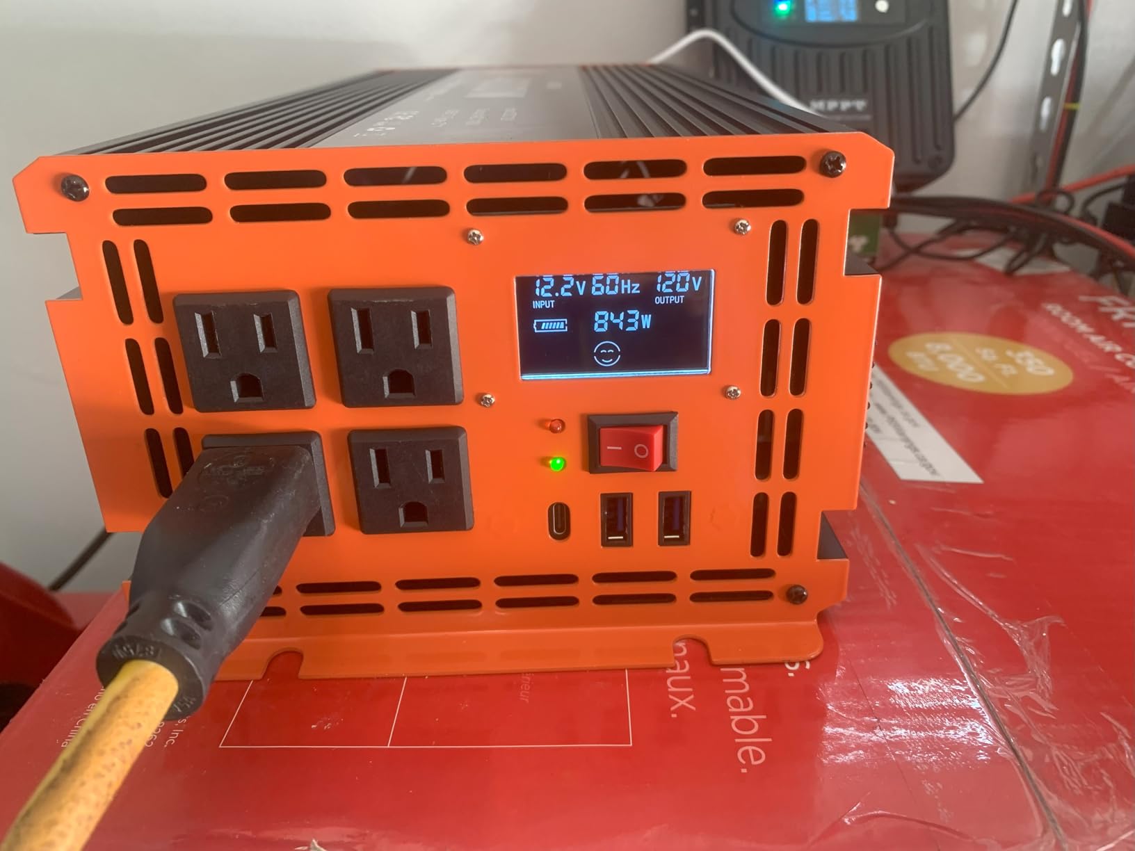 4000 Watt Power Inverter 12V DC to 110V/120V AC Converter Peak Power 8000W Car Inverter with LCD Display 4 AC Outlets, 2 USB & Type-C Port for RV,Truck,Off-Grid Solar System with Remote Controller customer photo 2