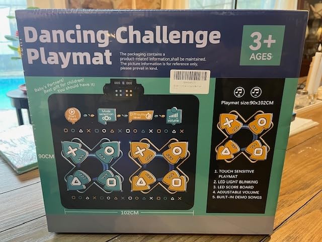 Dance Mat, Electronic Dance Mixer Rhythm Step PlayMat, Dance pad Game Toy for Girls Boys, Christmas/Festival/Birthday Gift for Kids, Built-in Music, 24 Challenge Levels, Age 3-12+ Year Old customer photo 2