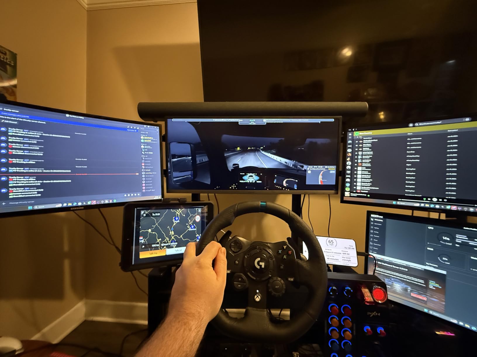 Anman Aluminum Profile Racing Simulator Cockpit with Triple Monitor Mount Black Seat, Fit for Logitech, for Thrustmaster, for Fanatec Direct Drive Steering Wheel,Multi Adjustable Universal cockpit customer photo 2