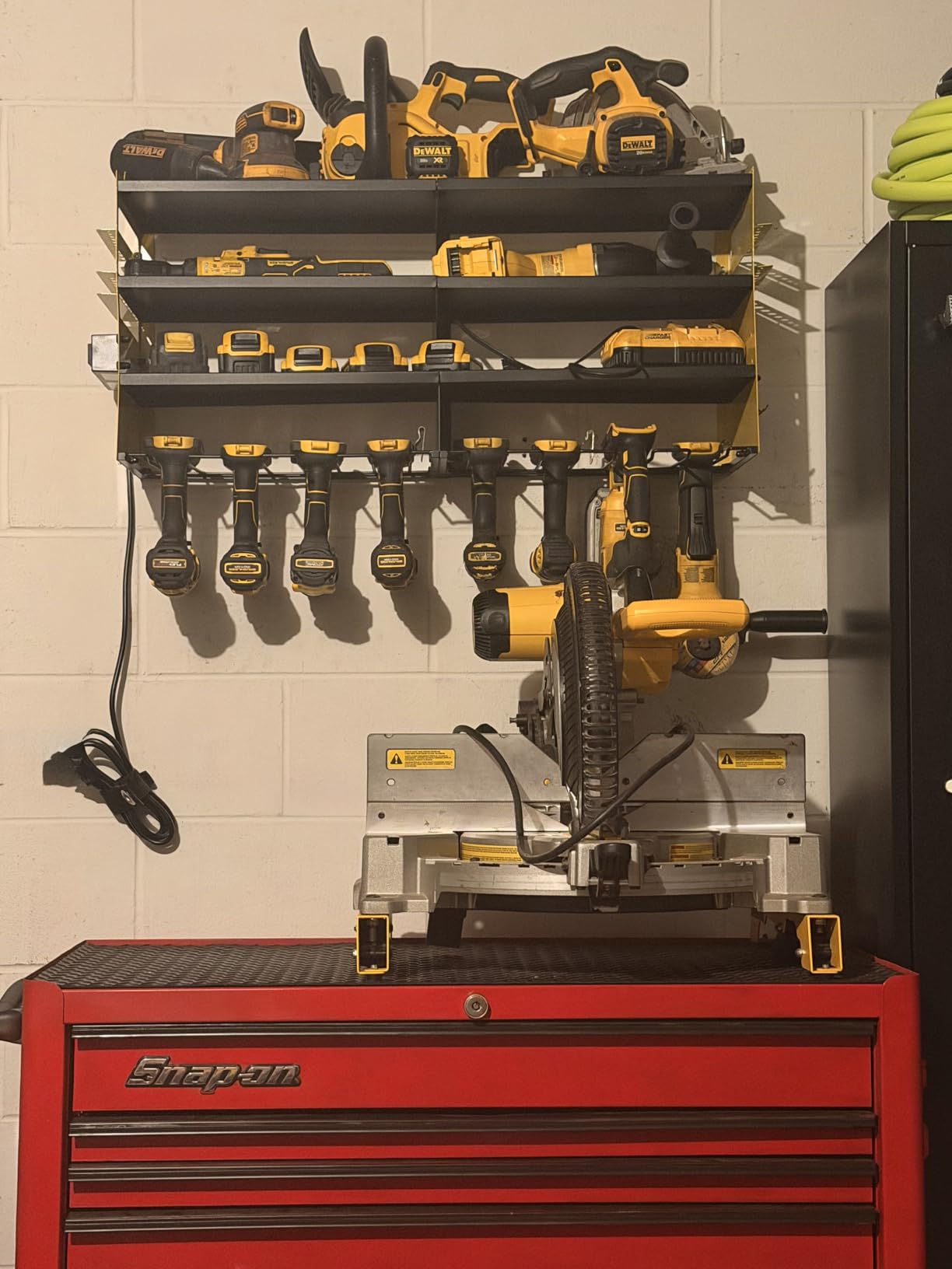 Large Power Tool Organizer Wall Mount with Charging Station, 4 Layer Heavy Duty Metal Tool Storage Rack Loads 600lbs with 8 Cordless Drill Holder, Battery Utility Rack Loads with 4 Power Strip customer photo 2