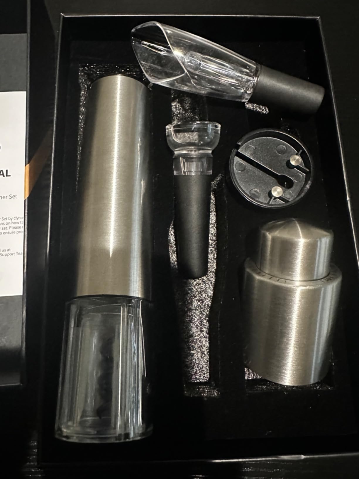 Electric Wine Opener Set - Premium Wine Gifts with Wine Opener, Foil Cutter, Wine Aerator, Vacuum Stopper, and Elegant Gift Box - Ideal Christmas Gift for Unforgettable Moments customer photo 2