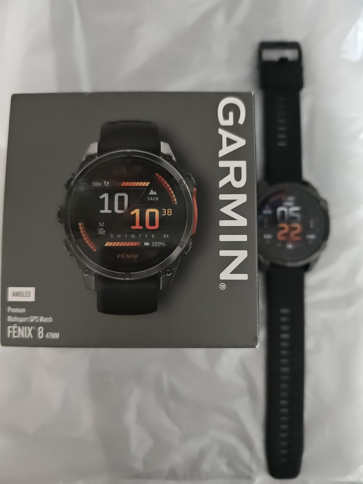 fenix 8 - 47mm, AMOLED, Premium Multisport GPS Smartwatch, Long-Lasting Battery Life, Dive-Rated, Built-in LED Flashlight, Slate Gray with Black Band customer photo 1