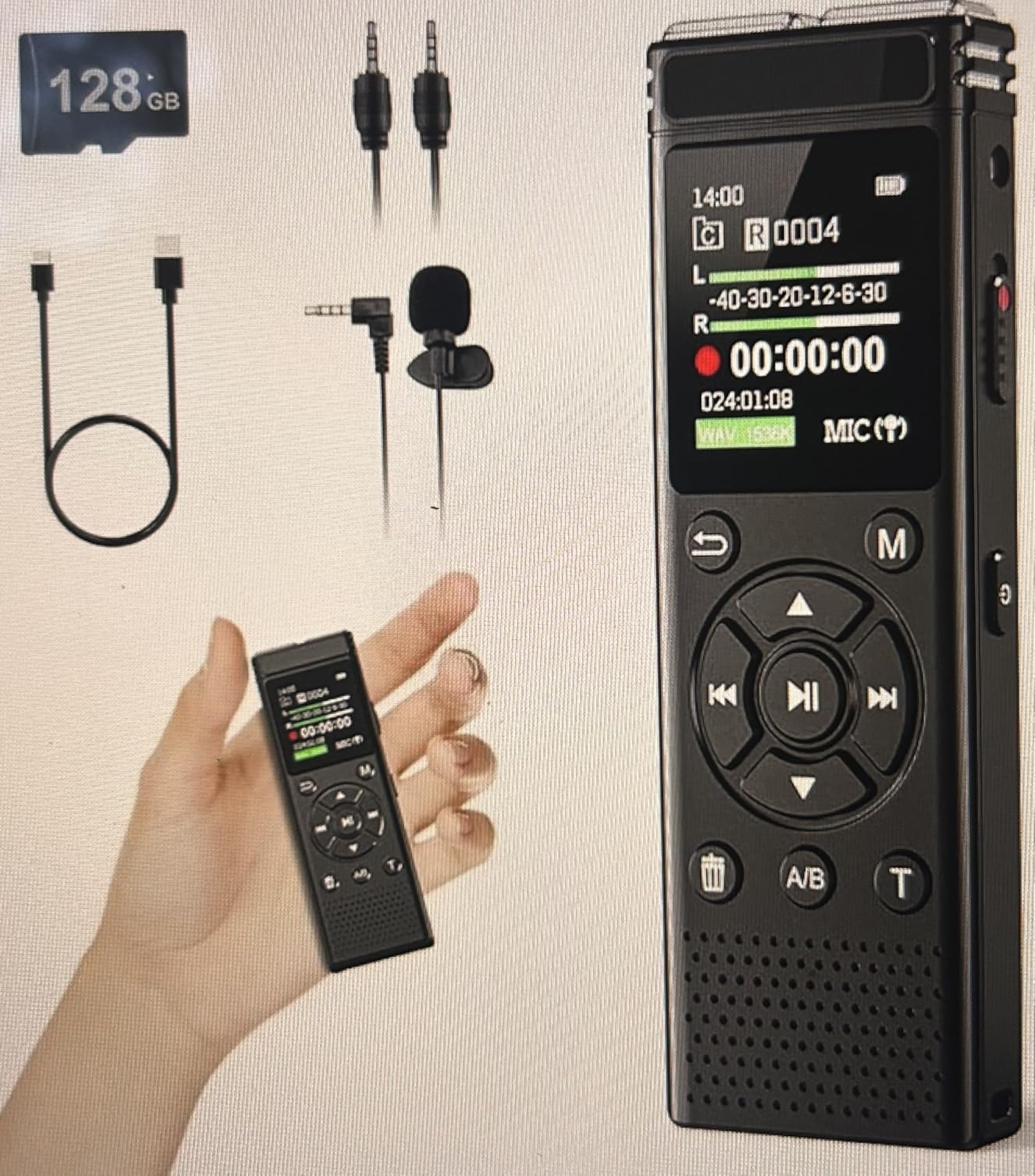 136GB Digital Voice Recorder with Playback, 9000 Hours Audio Recording Device, Voice Activated Recorder with Noise Reduction customer photo 1