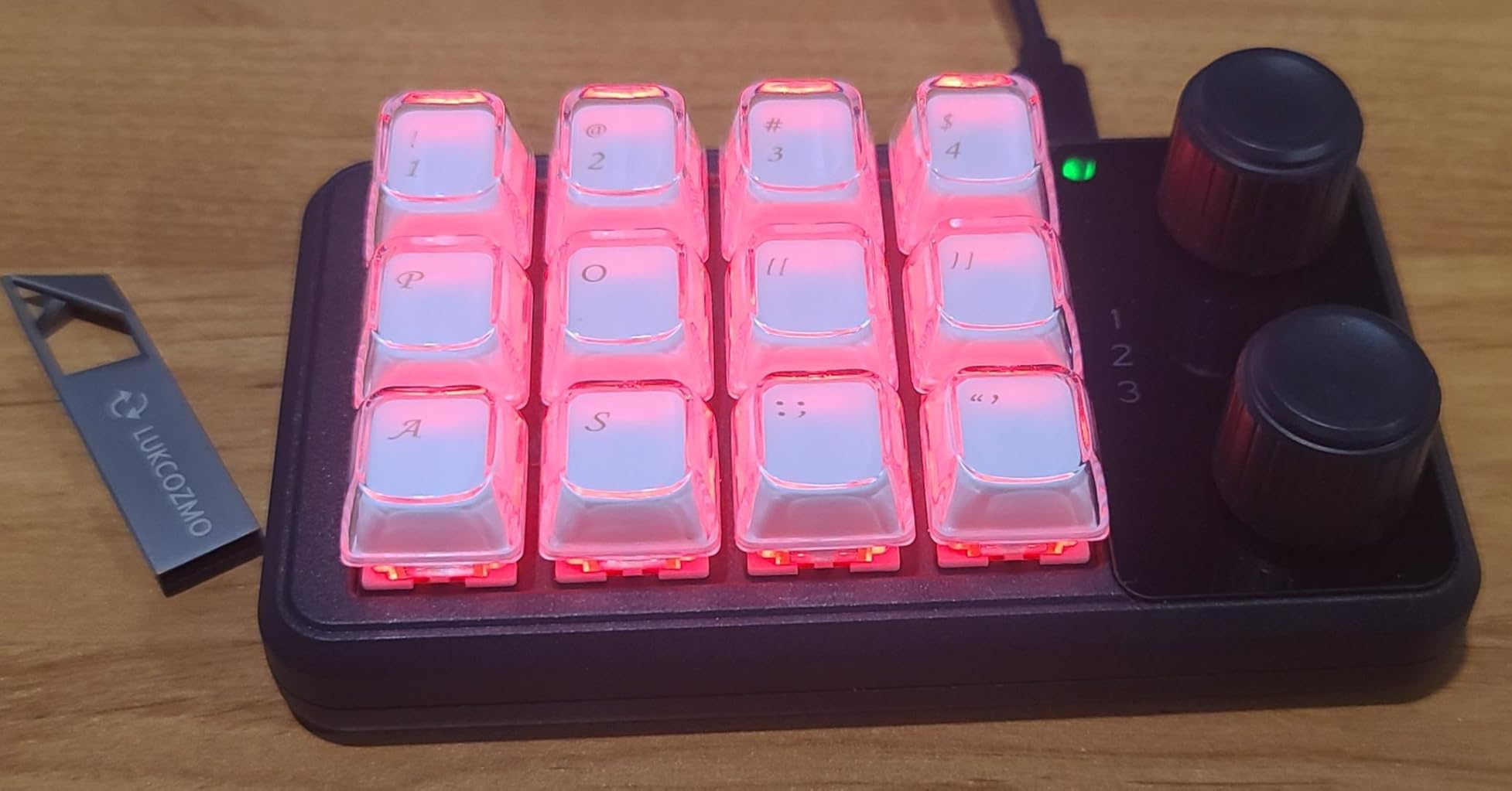 Macro Pad Macropad Programmable Keypad Customized 12-Key Mini Mechanical Gaming One Handed Keyboard RGB OSU Micro Keyboard Macropad Knob Wireless Receiver & Type C 1m Cable (Black) customer photo 1