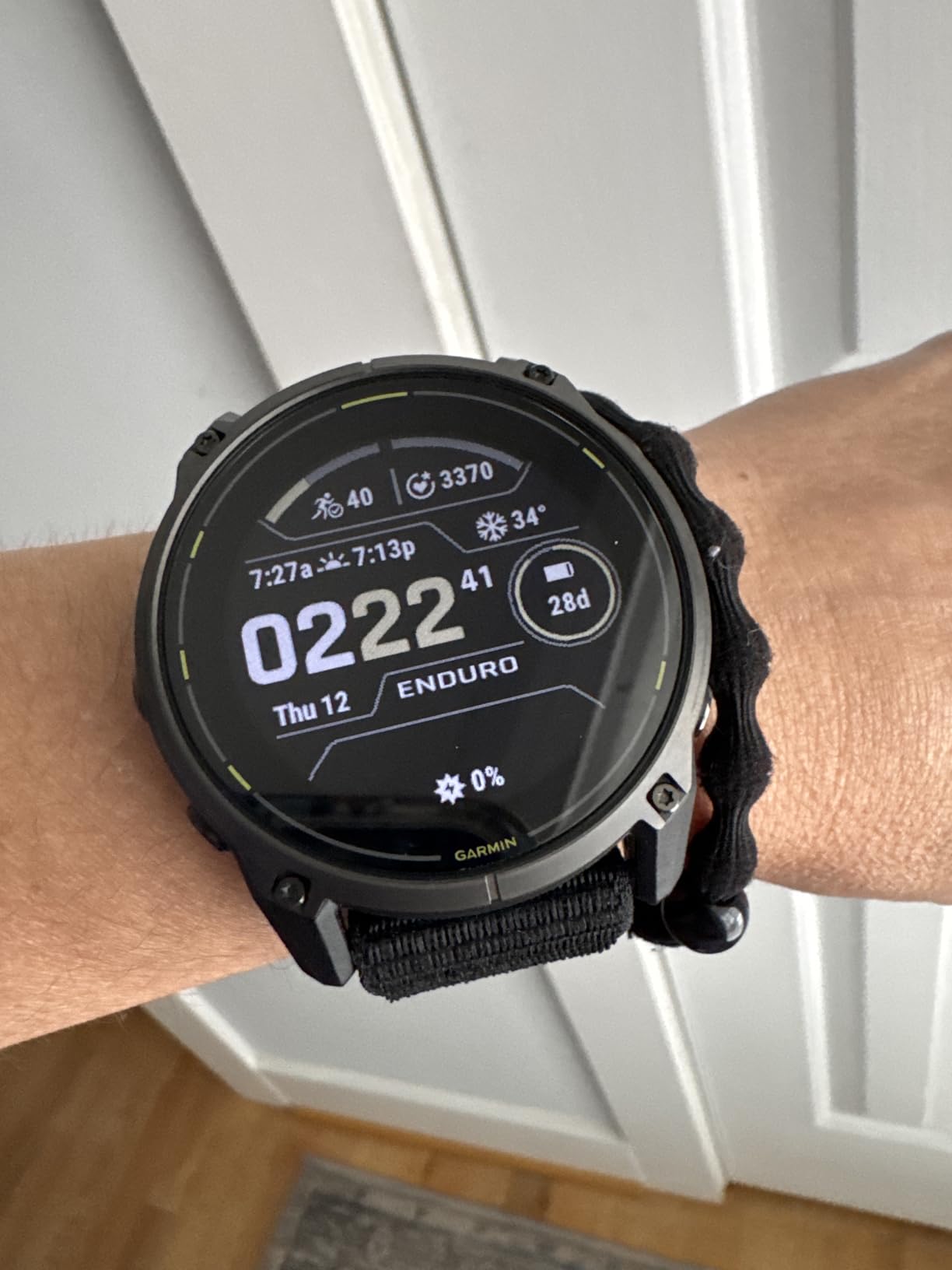 Enduro 3 - 51mm, Solar, Sapphire, Ultraperformance GPS Smartwatch, Extreme Battery Life, Detailed Mapping, Built-in LED Flashlight, Carbon Gray DLC Titanium with Black UltraFit Nylon Strap customer photo 1