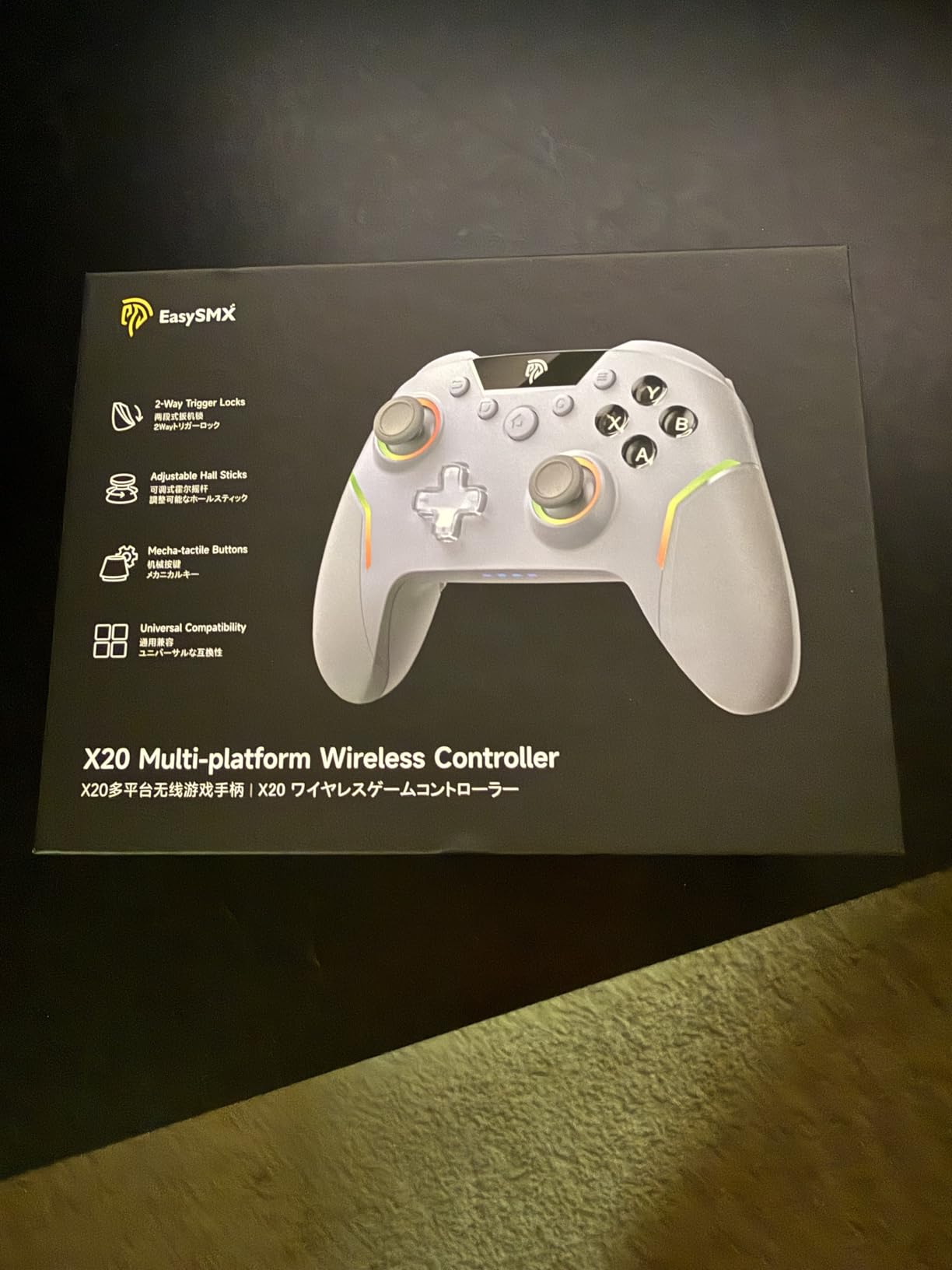 EasySMX X20 Wireless Gaming Controller with RGB Backlit, 2-Stage Hall Effect Stick, 1000Hz Polling Rate, 6-Axis Gyro on Multi-Platform, Mech Buttons- Compatible with PC/Switch/Steam/Android customer photo 2