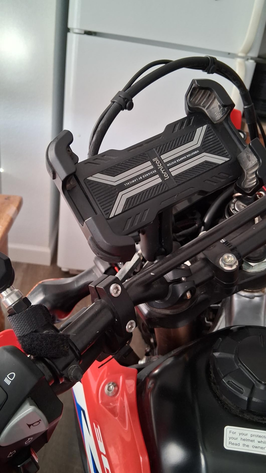 Lamicall Motorcycle Phone Mount Holder - [Dual Vibration Dampener] [Metal Adjustment Arm] Motorcycle Cell Phone Holder, Bike Handlebar Phone Mount, Gifts for iPhone 16 15 14 Pro Max, 4.7-6.7