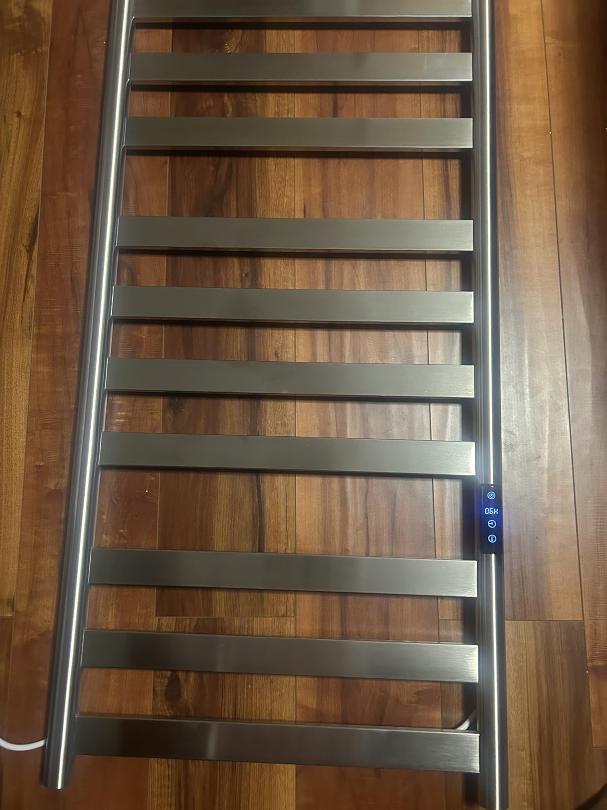 Heated Towel Rack for Bathroom, Towel Warmer with 10 Bar Flat Rack Large, Electric Hot Towel Rack Wall Mounted, LED Built-in Timer, Plug-in, Stainless Steel, Fast Heating, Nickel customer photo 2