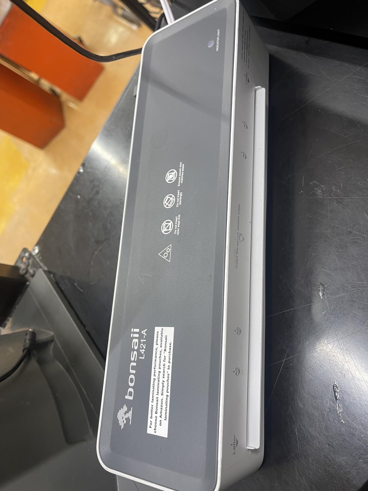 Bonsaii Laminator Machine with 5 Laminating Sheets, 9 Inch Thermal Laminating Machine for Doc/Posters/Photos, Compact Laminator for Home Office School, L421-Grey customer photo 1