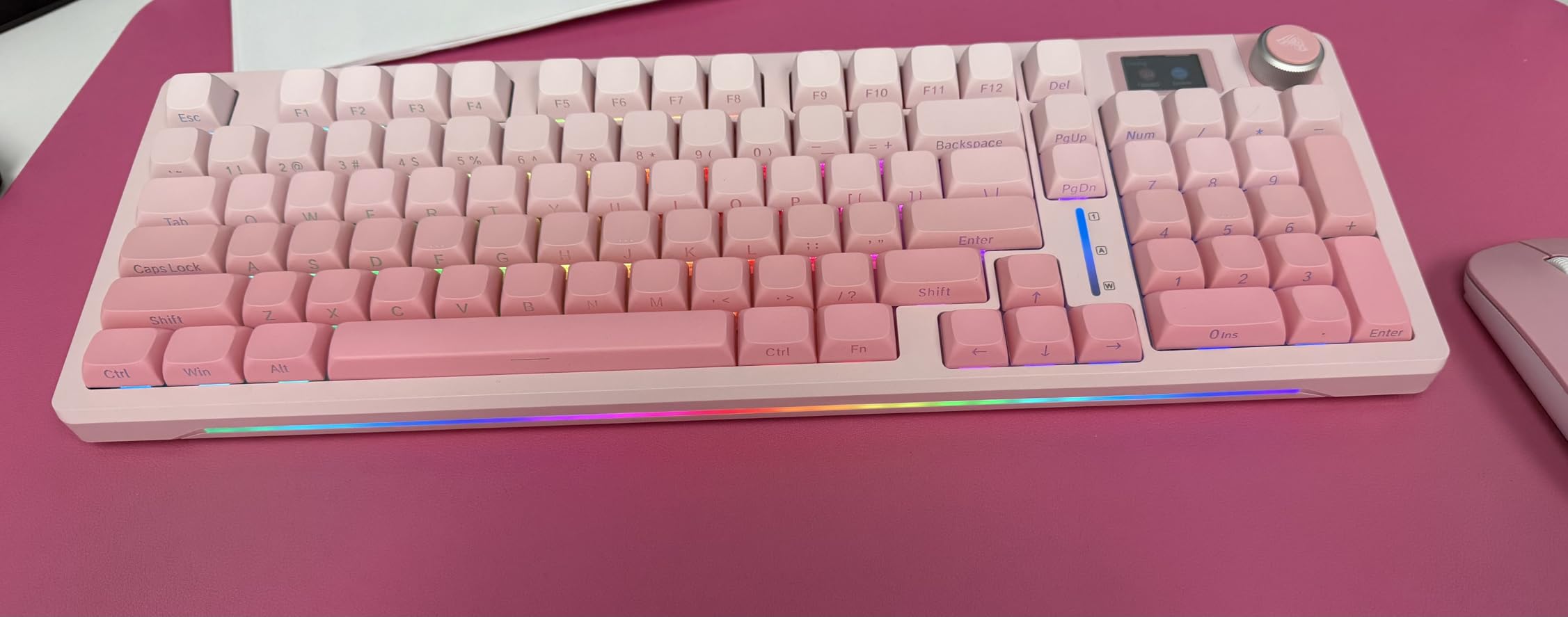 AULA S98 Pro Wireless Mechanical Keyboard with Screen & Knob,2.4GHz/USB-C/BT5.0 Hot Swappable Creamy Keyboard,Pre-lubed Linear Switches,Side Printed PBT Keycaps,RGB Backlit Gaming Keyboards customer photo 2