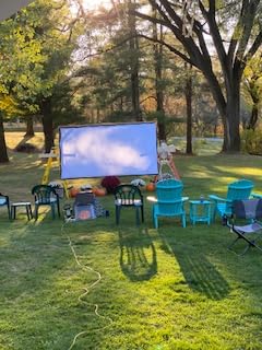 AAJK ALR Projector Screen, 4K Movie Projector Screen 16:9 HD Foldable Anti-Crease Portable Projector, Movies Screen for Home Theater Outdoor Indoor Support (120in Pro) customer photo 2