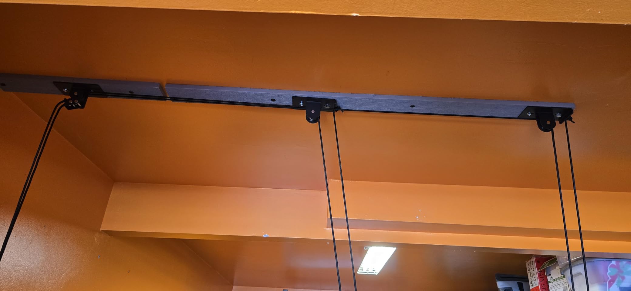 2025 Upgrade Cargo box Garage Pulley System, Garage Ceiling Hoist Heavy-Duty Holds up to 150 lbs Capacity, Fit 10-18 Foot Ceilings, Black customer photo 2