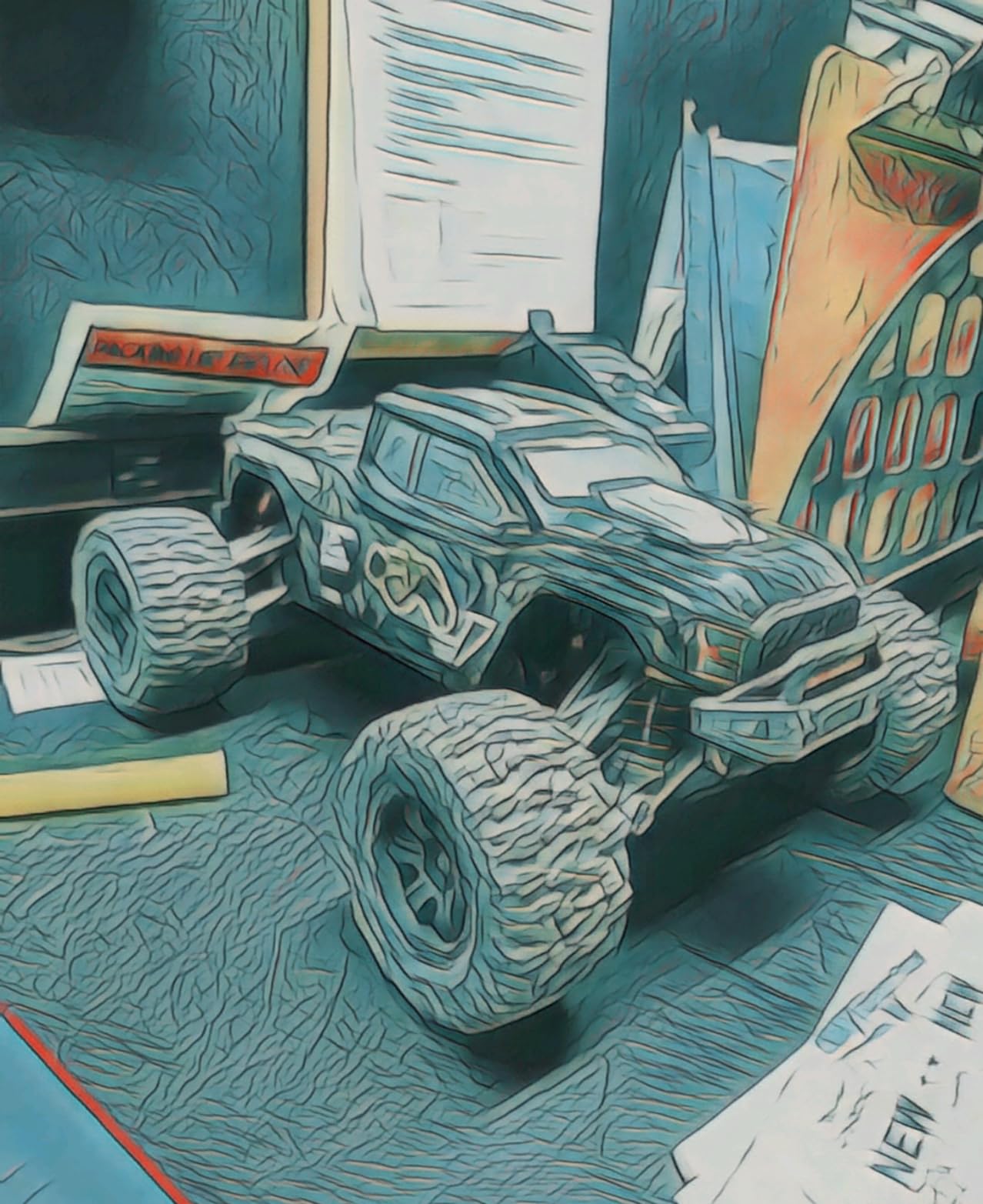 RIAARIO 1:10 Brushless RC Cars, Monster Truck, 50+ MPH, 4WD, Waterproof, Carbon Fiber, Black, Ages 8+ customer photo 2