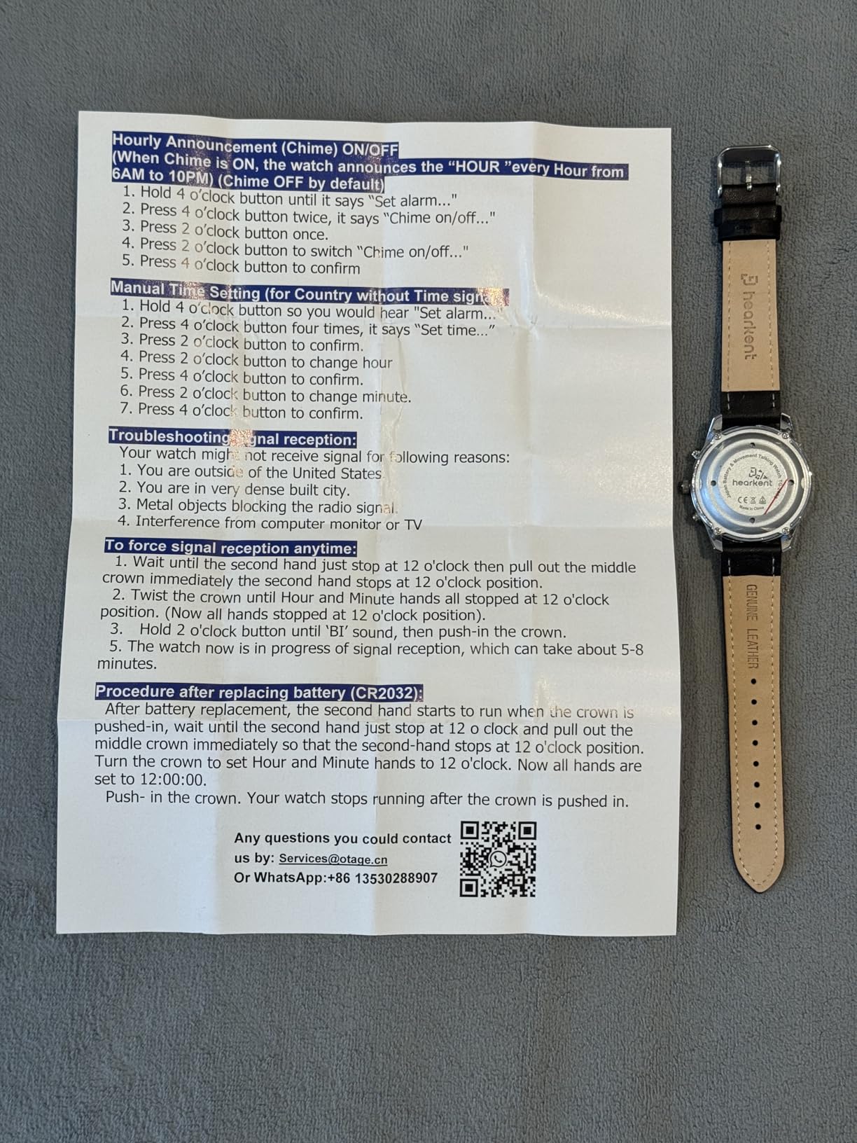 Atomic Talking Watches for Visually Impaired, American Accent Voice, Roman Numerals Watch with Leather Band, Speaks Time & Date, Ideal Watch for Elderly & Blind People customer photo 1