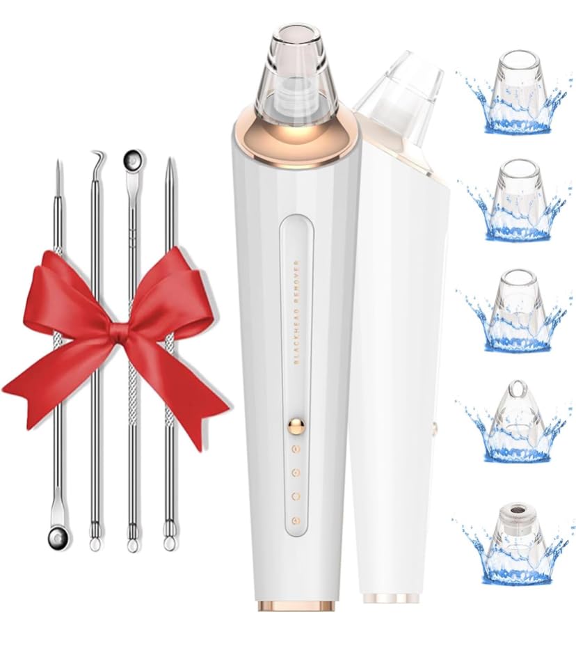 Blackhead Remover Pore Vacuum, Upgraded USB Rechargeable Facial Pore Cleaner Blackhead Removal Kit with 3 Suction Power, 5 Probes Black Head Extractions Tool for Women & Men customer photo 1