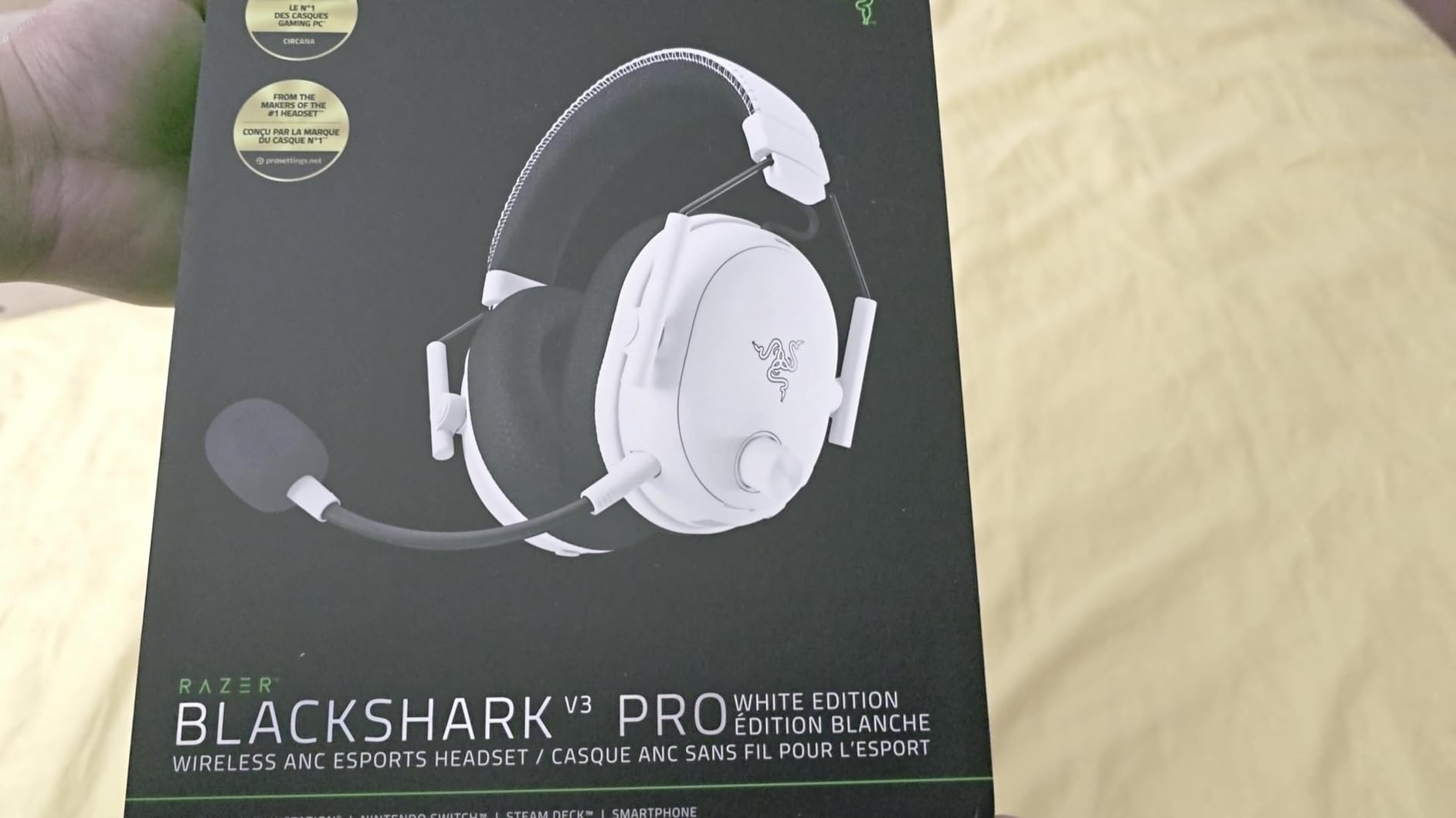 Razer BlackShark V3 Pro Wireless ANC Gaming Headset for PC: Full Band Mic - 50mm Drivers - 2.4 GHz, Bluetooth, USB, 3.5mm - 70 Hr Battery customer photo 1