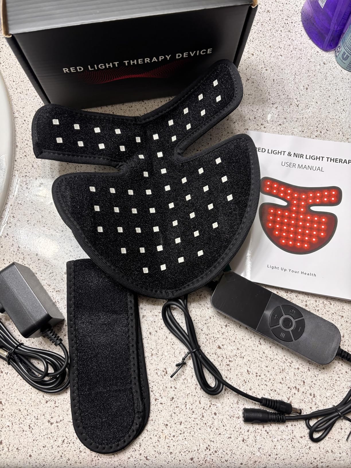 Red Light Therapy for Neck and Chest, Red Light Therapy for Face and Neck Device Portable 660nm Red Light & 850nm Near Infrared Light Therapy for Body for Skin Tightening customer photo 2