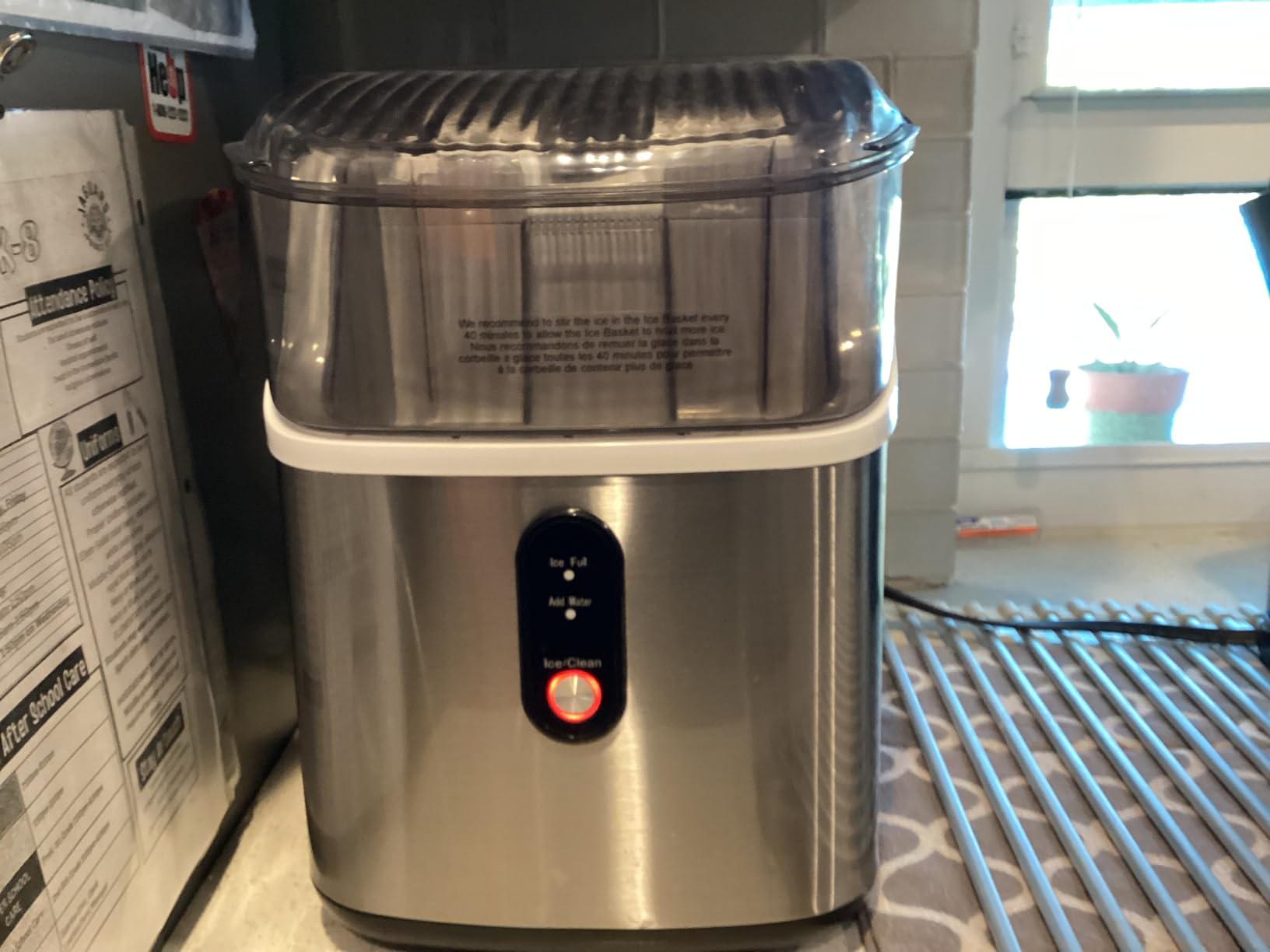 Kismile Nugget Ice Makers Countertop, Portable Ice Machine with Crushed Ice, 35lbs/Day, Self-Cleaning, One-Click Operation for Home Use, Silver customer photo 2