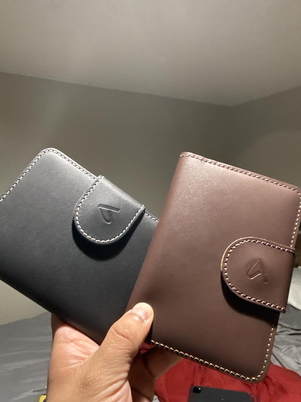 Passport Holder for Travel, Genuine Leather with AirTag Hidden Pocket, RFID Blocking customer photo 1