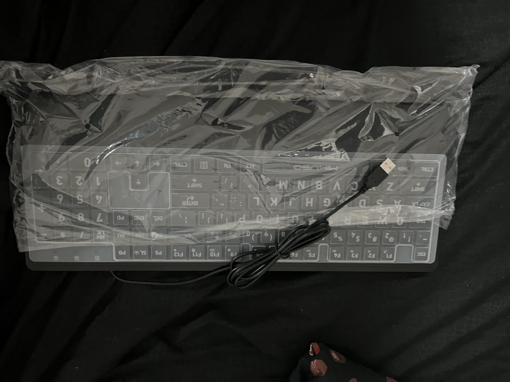 Large Print Keyboard for Seniors, Visually Impaired - High Contrast Black Keys, White Backlit with Cover, Wired USB 104 Full Size - Easy to Read Big Letters for Macular Degeneration Low Vision (No Glare) customer photo 1