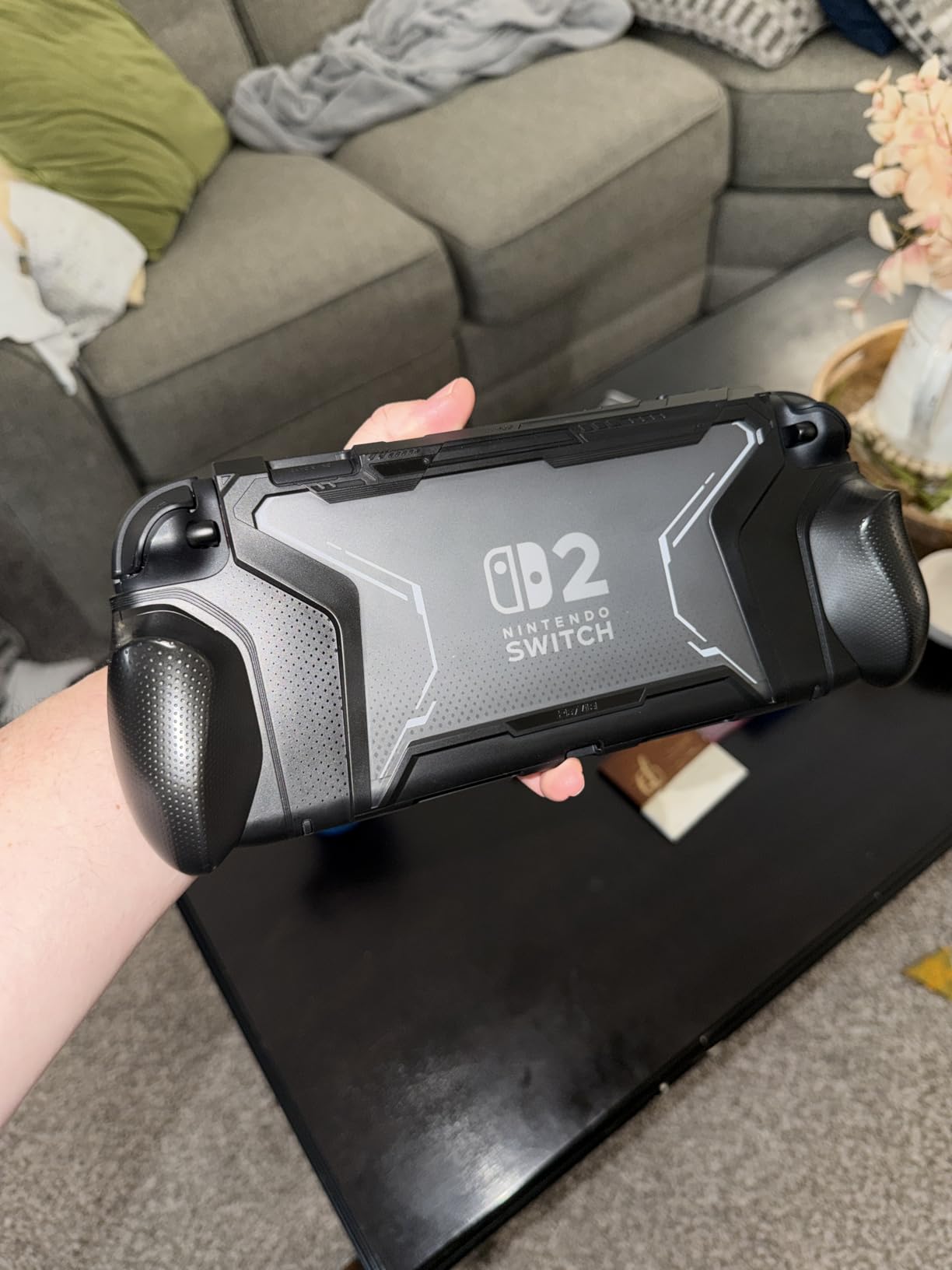 PlayVital for Switch 2 Beyond-Grip Dockable Case, Interchangeable FPS/Omni Ergonomic Grips + Military-Grade Drop Protective Cover + 2 Joystick Caps for Nintendo Switch 2 (White) customer photo 2