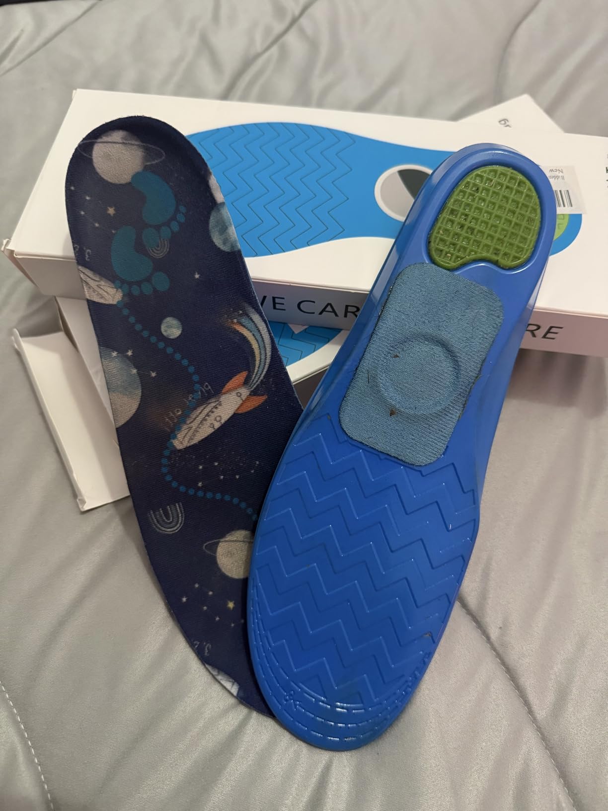 Hidden Holder Insole Compatible with AirTag, Tracking Device Insert Case for Kids Adults and Elderly, Secure Fit for Sneakers & Daily Shoes, Anti-Lost Tracker Soft Inserts for Shoes, Blue (175-190mm) customer photo 1