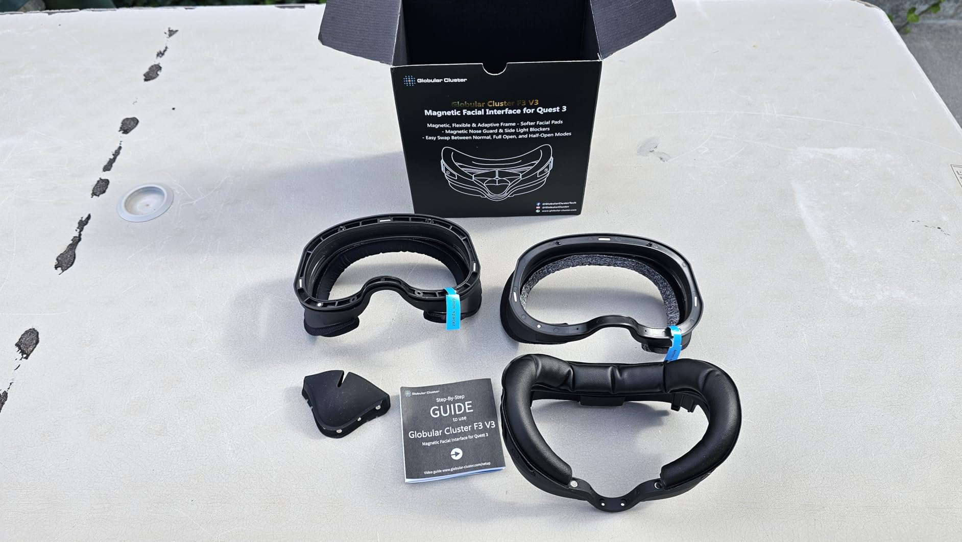 Globular Cluster F3 V3 Magnetic Facial Interface for Quest 3, Flexible and Adaptive Frame with Multi-Material Pads, Not Compatible with Quest 3S or Official Charging Dock customer photo 2