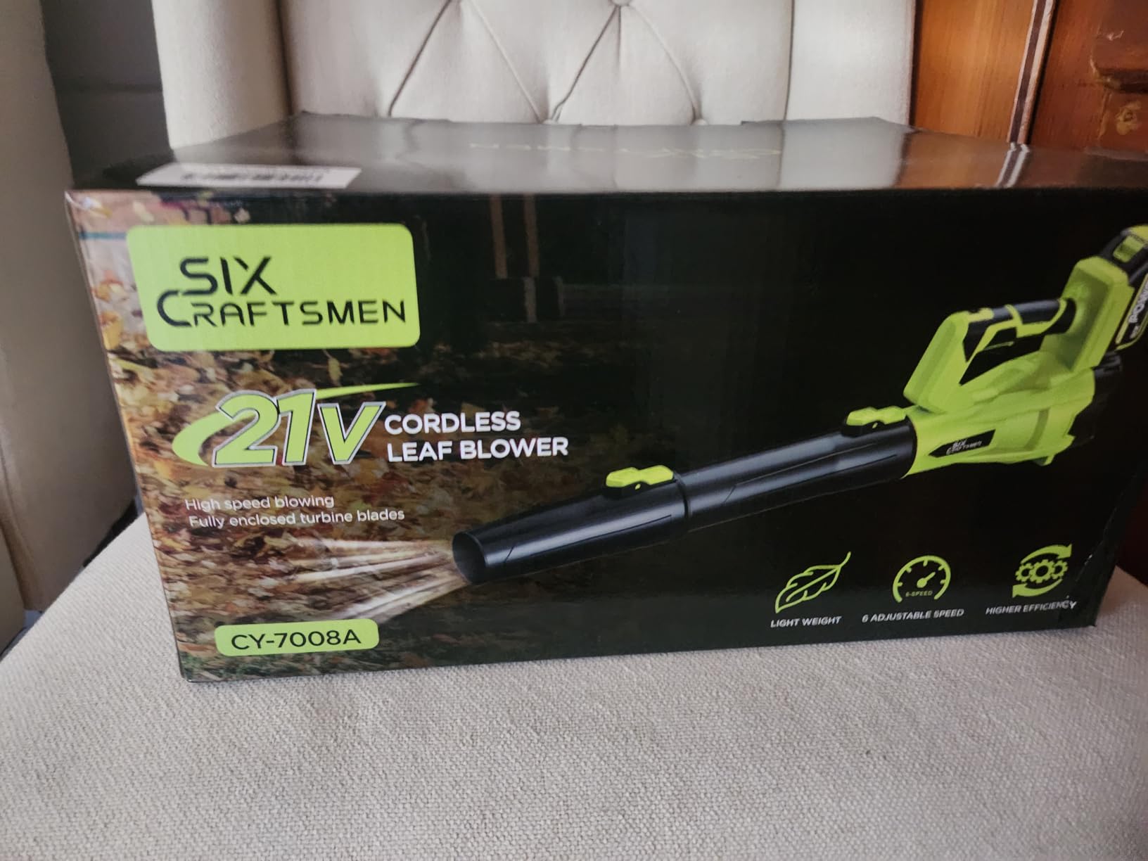 Leaf Blower Cordless, 21V Cordless Leaf Blower with 2×4.0Ah Batteries & Fast Charger, 6-Speed, Powerful Lightweight Electric Blower Kit for Lawn, Patio, Car Drying and Light Snow, Lightweight Handheld customer photo 2
