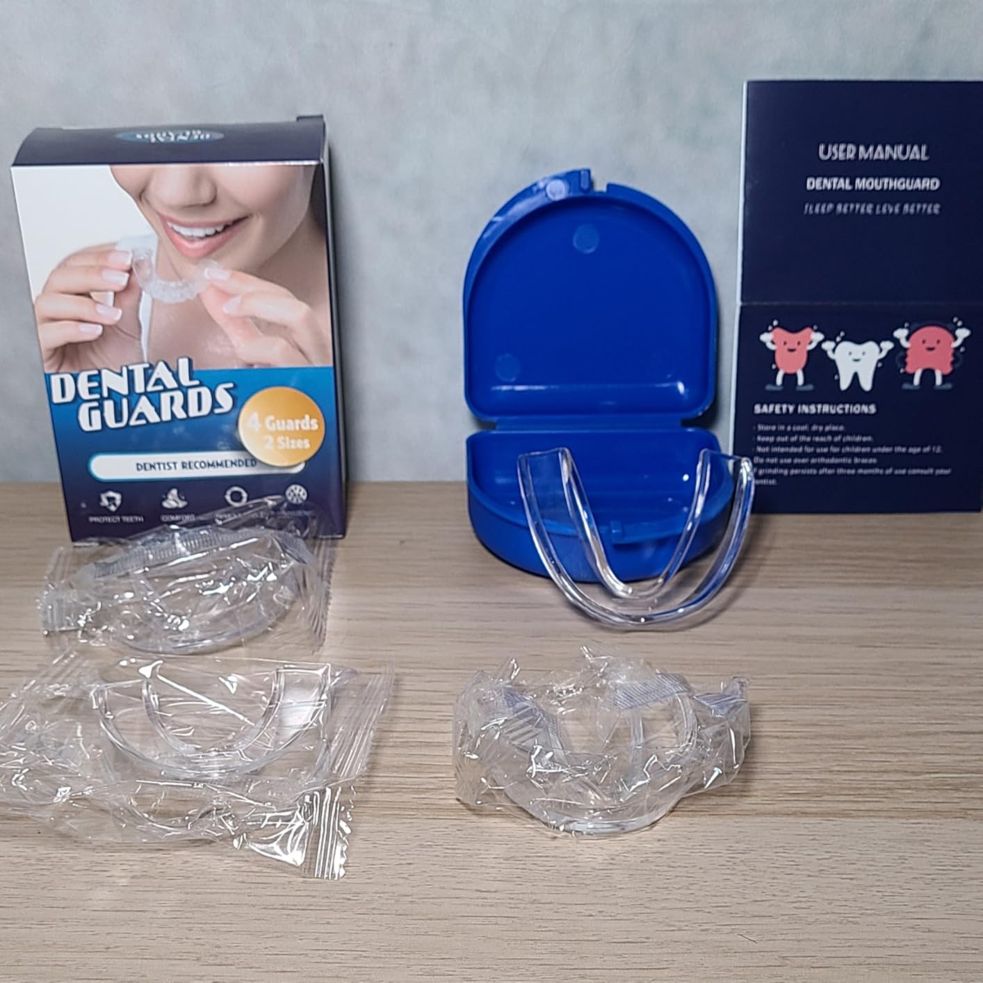 Moldable Mouth Guard for Grinding Teeth at Night & Clenching - Dental Night Guard for Adults, Comfortable Bite Protection with Case (4 pcs, 2 Sizes) customer photo 1