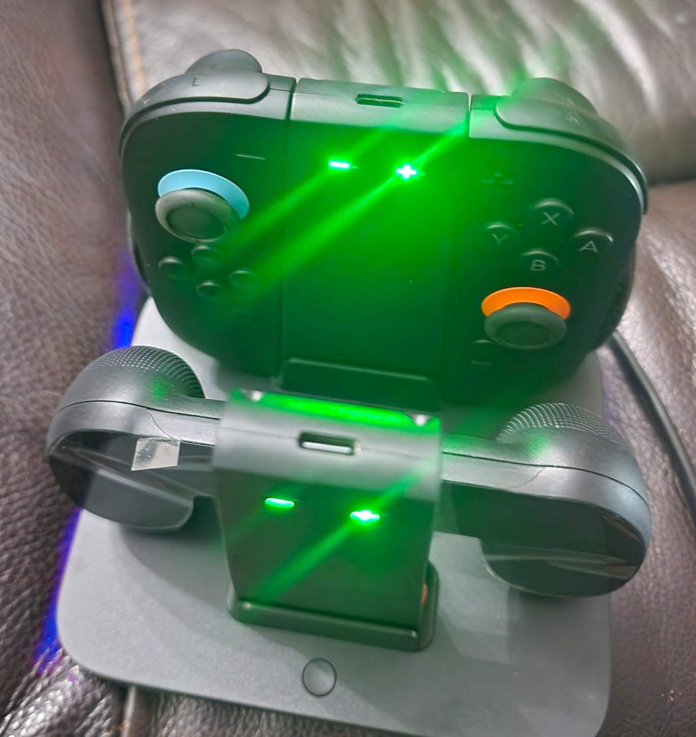 COOWPS for Nintendo Switch 2 Joy-Con 3 in 1 Charging Grip and Dock, with Ergonomic Comfort Grip, Strong Magnetic Force Fast Charger Dock, 9 RGB Light Modes & Type-C Cable Original Patent customer photo 2