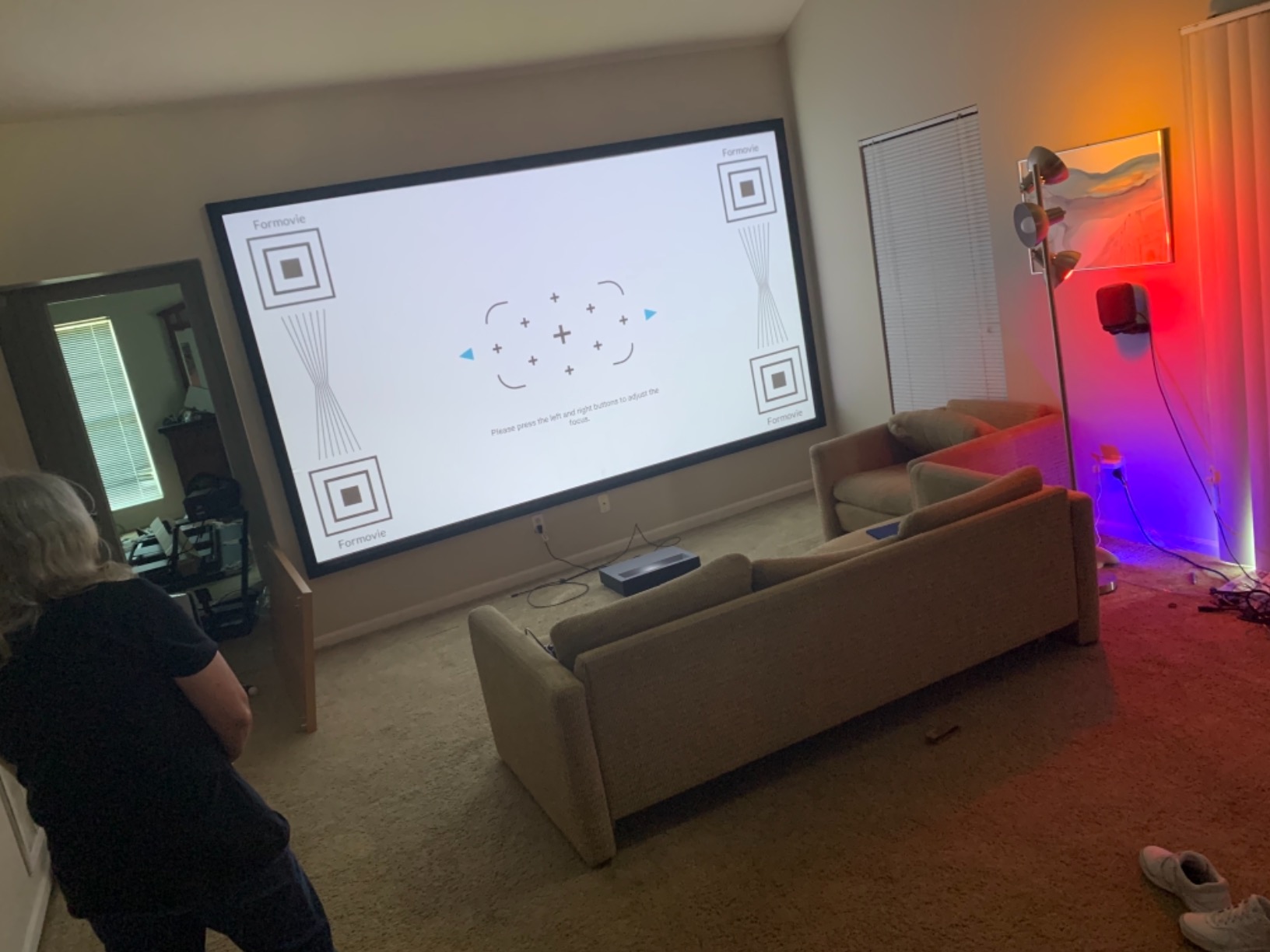 WEMAX Nova Pro 4K Ultra Short Throw Projector, 150 inch ALPD Laser TV with Smart Google TV, 2100 ISO Lumens, Dolby Audio, UST Projector for Movie, WiFi Bluetooth, Built in Google Assistant (Black) customer photo 2