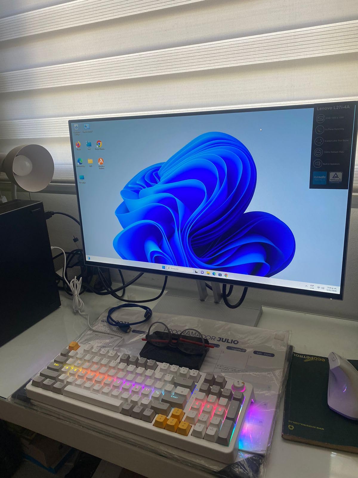 AK96 Smart Mechanical Keyboard Gaming, 96 Keys Full Size with LED Colorful Backlit, Clicky Creamy Sounding, USB Wired Computer Keyboard with Volume Knob for PC, Mac, Windows (Grey) customer photo 1