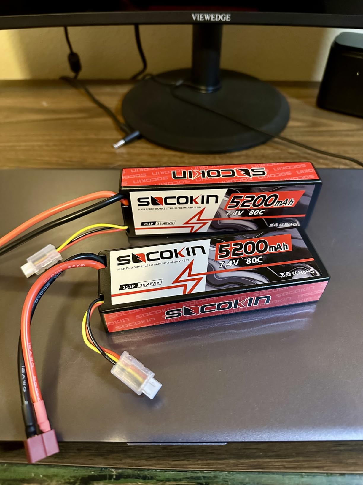 2S Lipo Battery 7.4V 5200mAh 80C Battery with Hard Case T-Plug for RC Evader BX Car Buggy Boat Drones 1/10 Scale customer photo 2