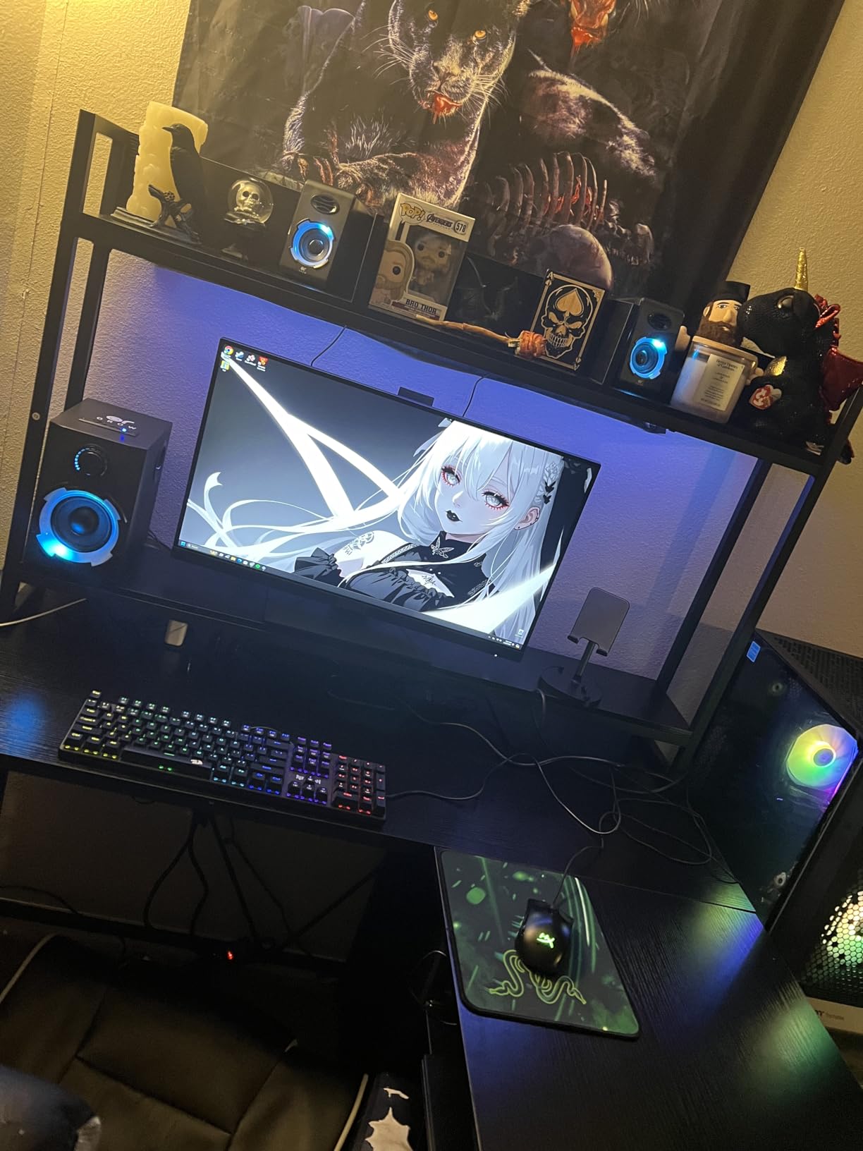 OROW Computer Speakers,40W PC Speakers with Subwoofer,Gaming Speakers with Bass,AC Powered,Support Bluetooth&SD&USB Play, 2.1 Multimedia Speakers System with RGB Light,Great for TV/Projector/PC/Laptop customer photo 1